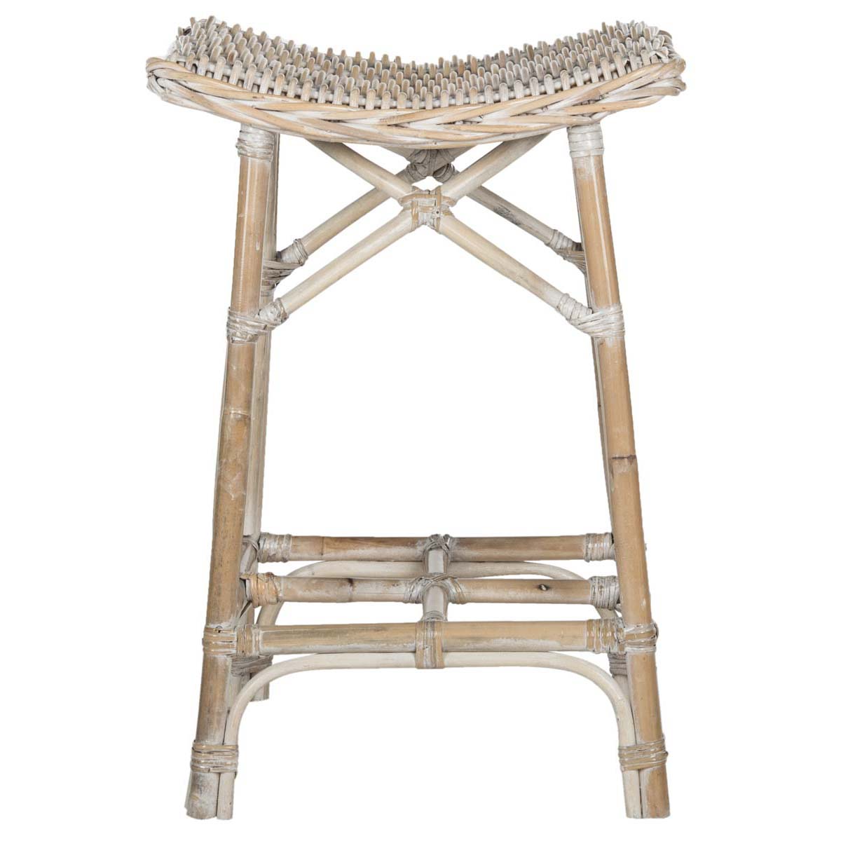 Safavieh Rayna Wicker Bar Stool - White Washed