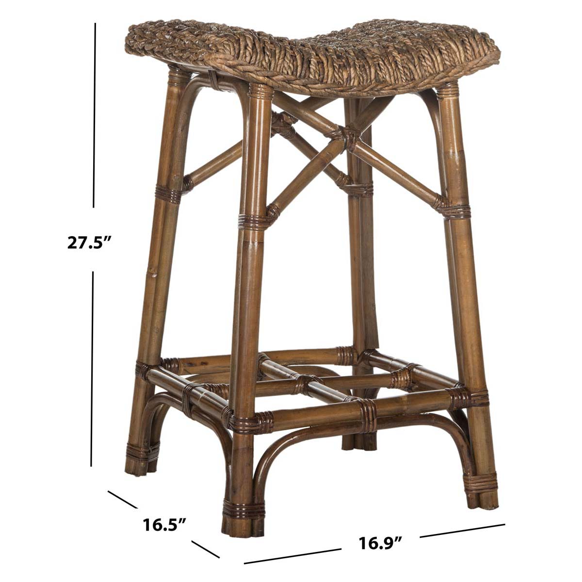 Safavieh Ramiro Wicker Bar Stool - Brown