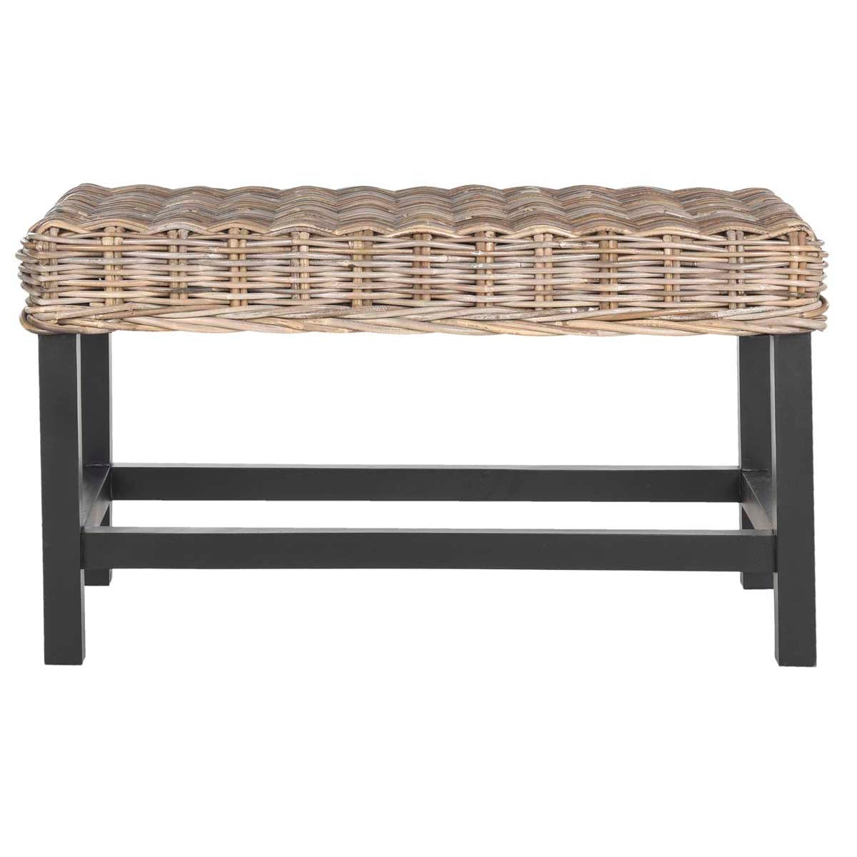 Safavieh Omari Wicker Bench - Grey