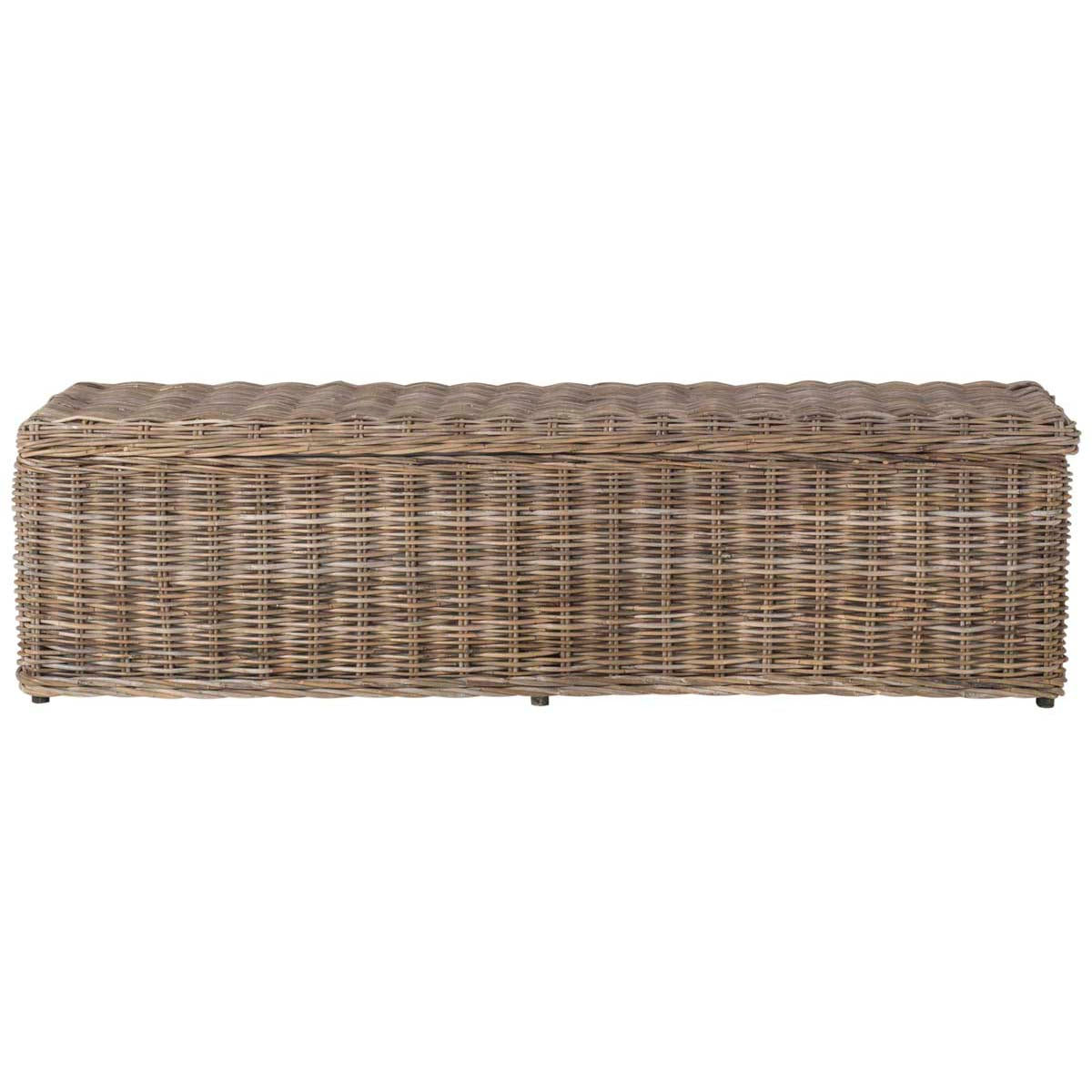 Safavieh Caius Wicker Bench With Storage - Grey