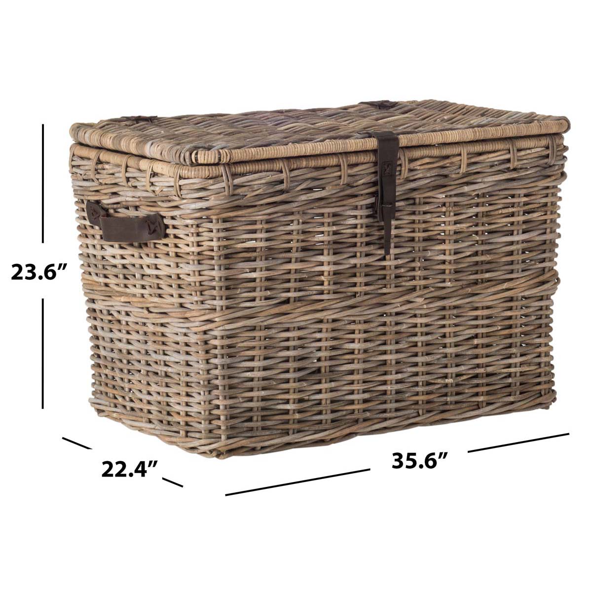 Safavieh Amancio Wicker Trunk - Grey