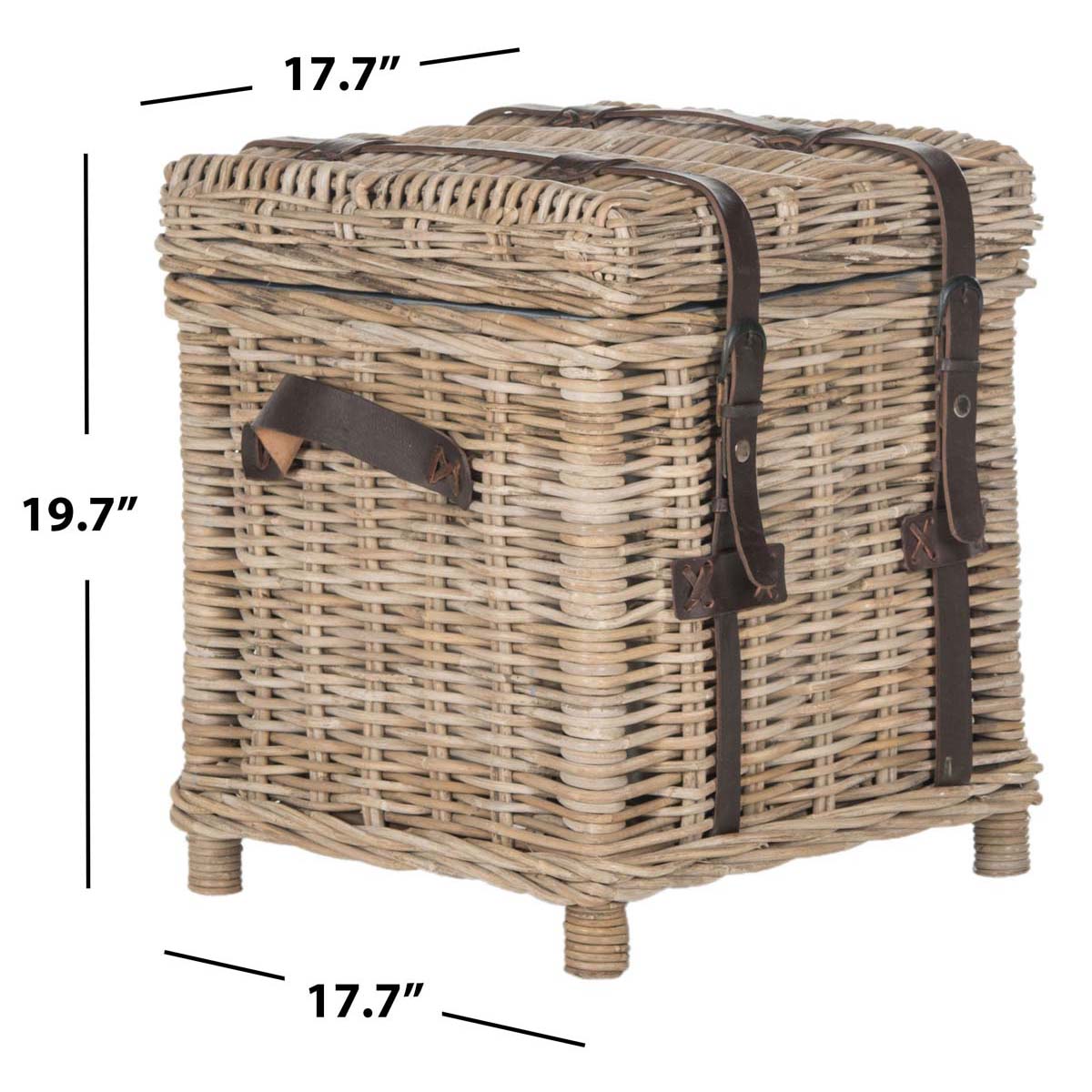 Safavieh Kacia Wicker Side Trunk - Grey