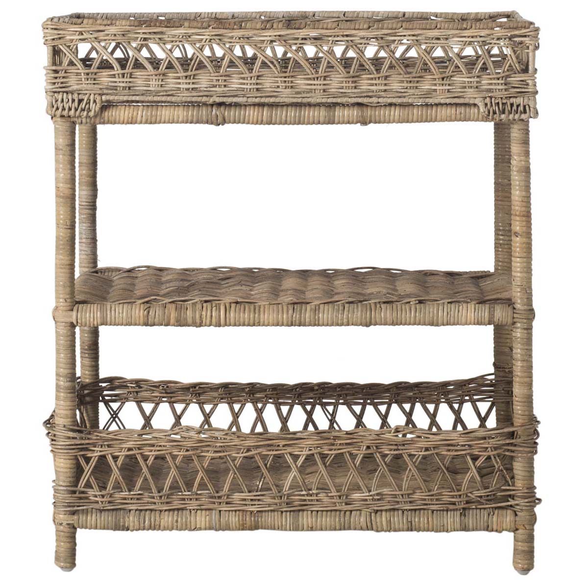 Safavieh Ajani Wicker 3 Tier Accent Table - Grey