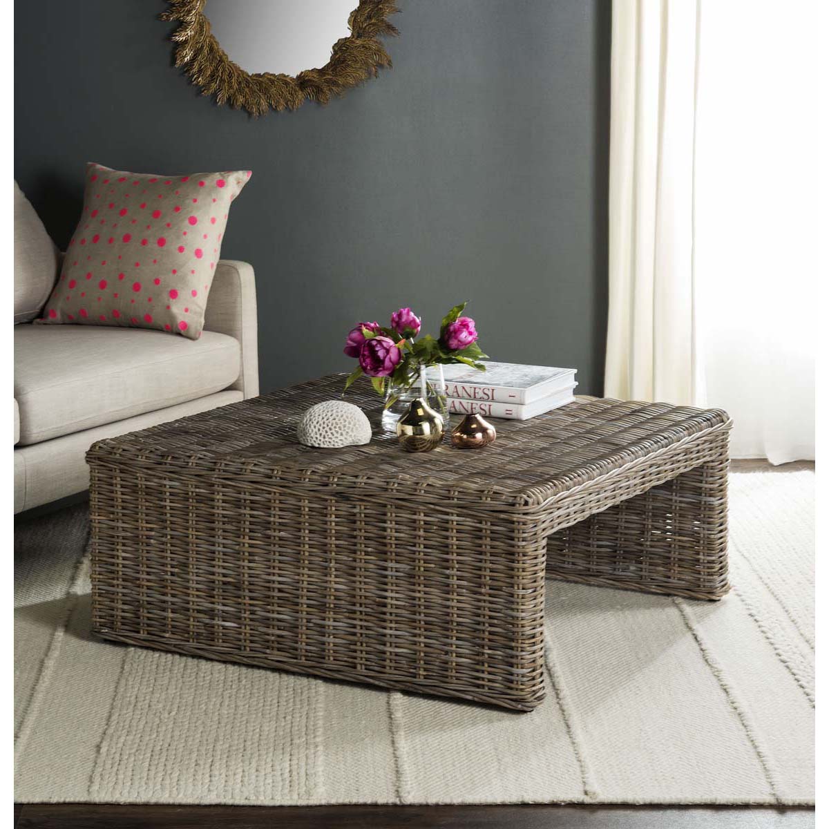 Safavieh Persis Wicker Coffee Table - Natural