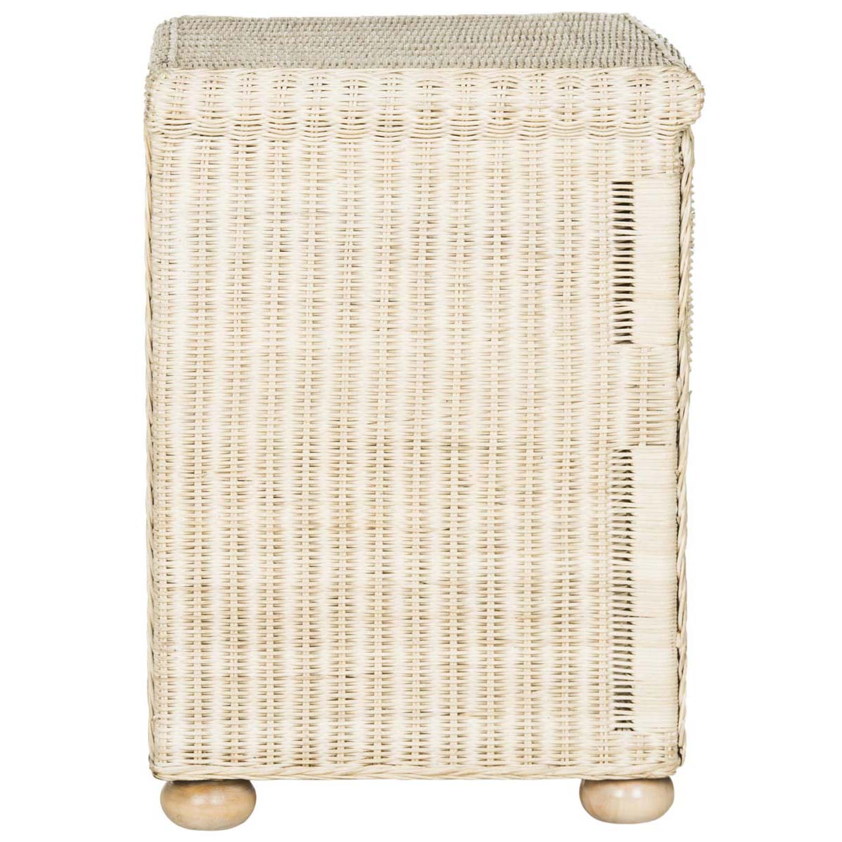 Safavieh Adira Natural White Wash Wicker Nightstand With Drawer And 8H Storage - White Washed