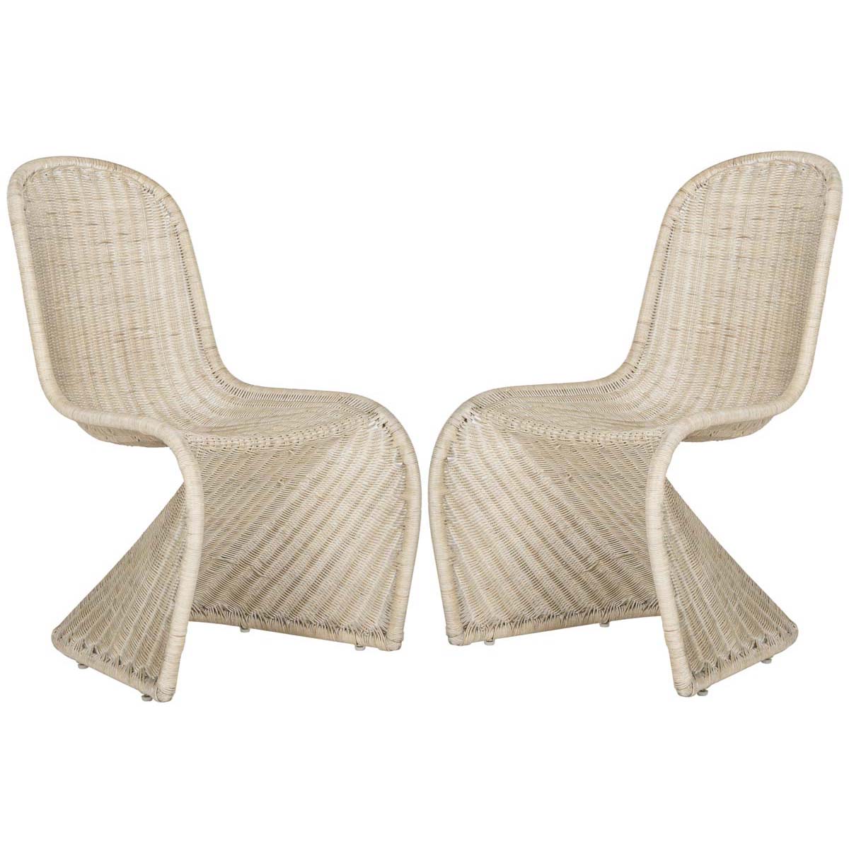 Safavieh Tana Wicker Side Chair-Grey (Set of 2)