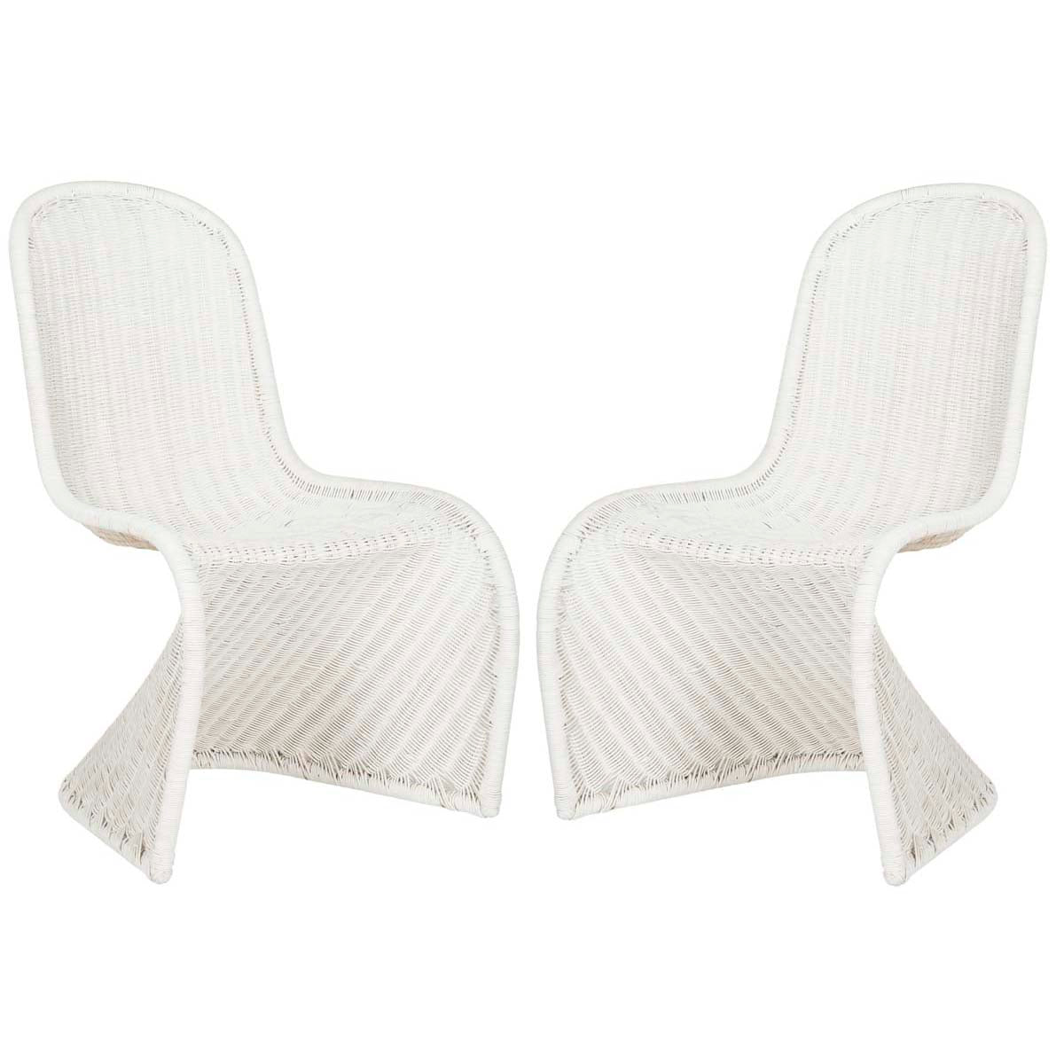 Safavieh Tana Wicker Side Chair-White (Set of 2)