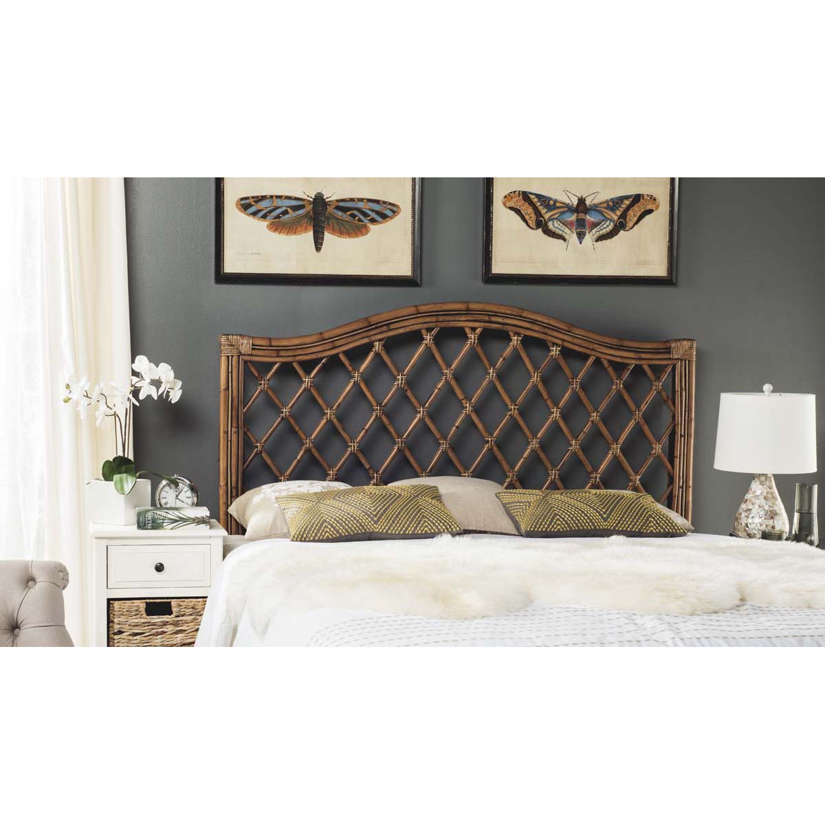 Safavieh Gabrielle Wicker Headboard - Brown/Multi