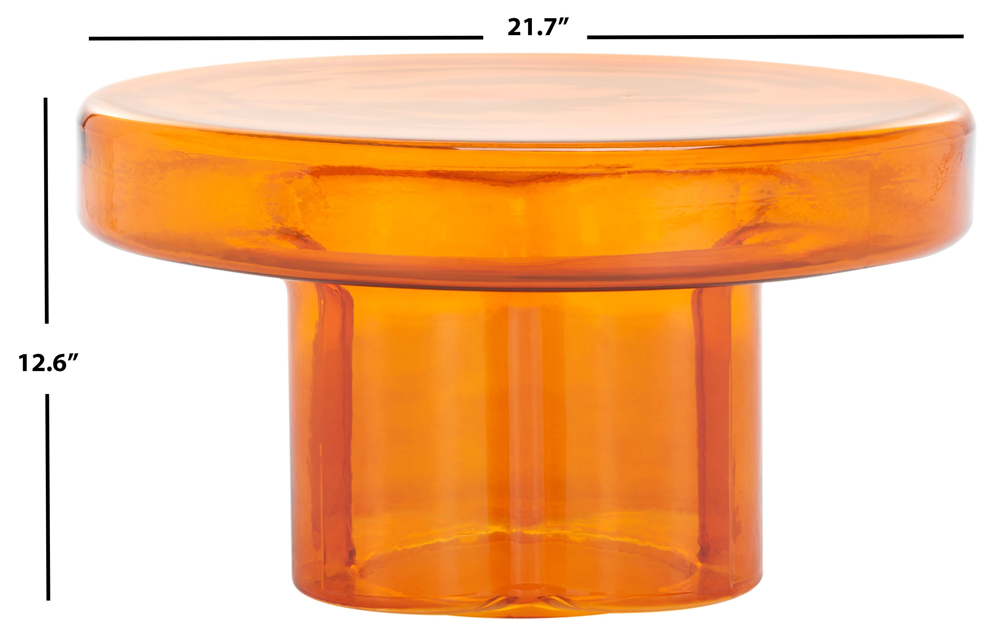 safavieh couture patterson glass coffee table, sfv1200 - Orange