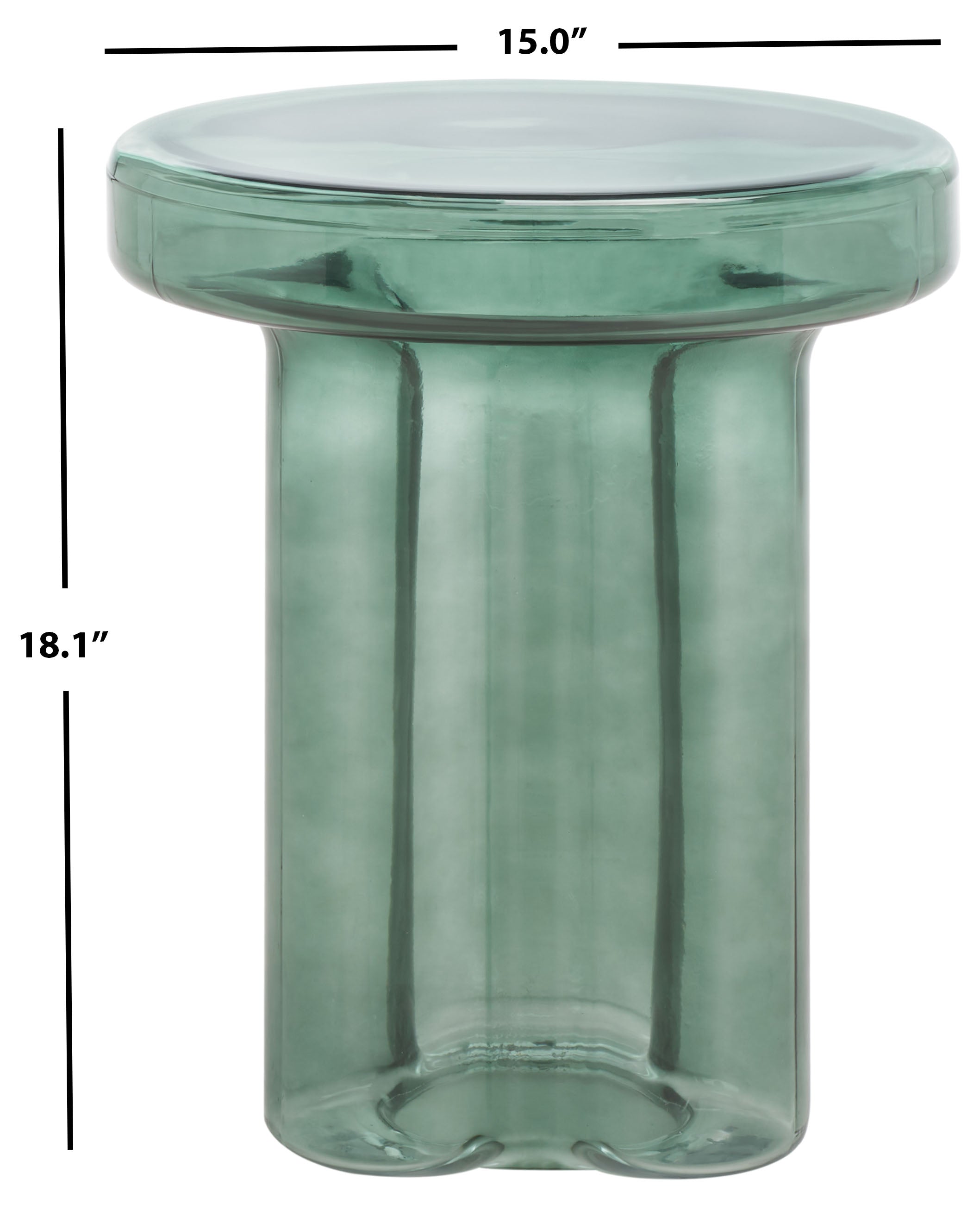 safavieh couture patterson glass accent table, sfv1201 - Green