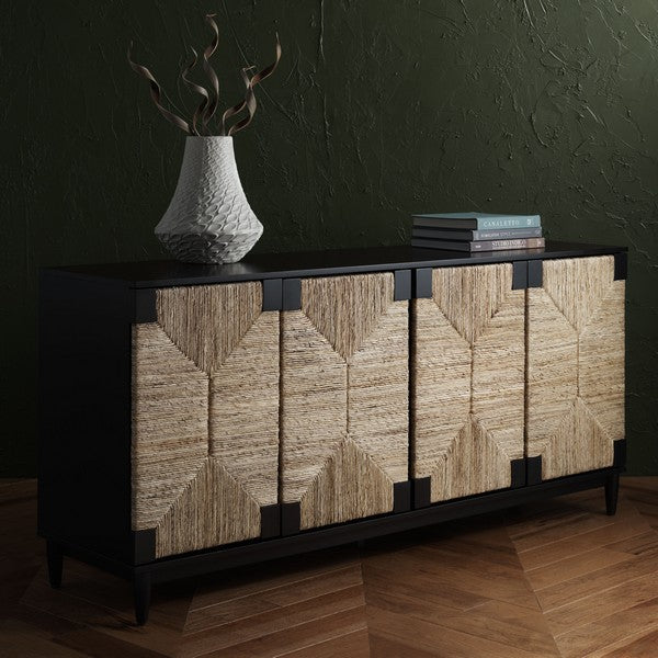 Safavieh Couture Roseanne Banana Stem Sideboard, SFV1310 - Black / Natural