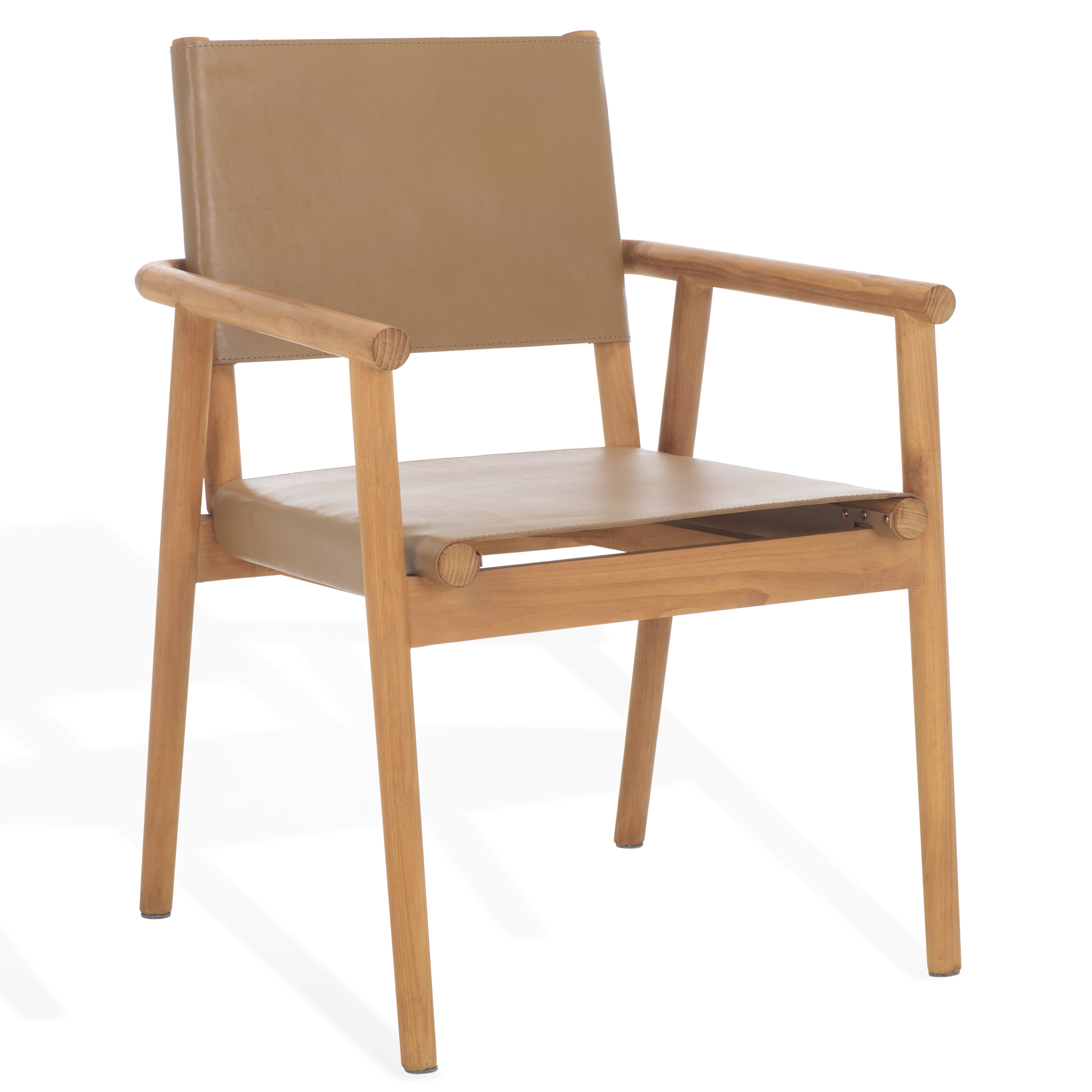 Hutson Leather Dining Chair with Sungkai Wood Frame - Thumbnail 5