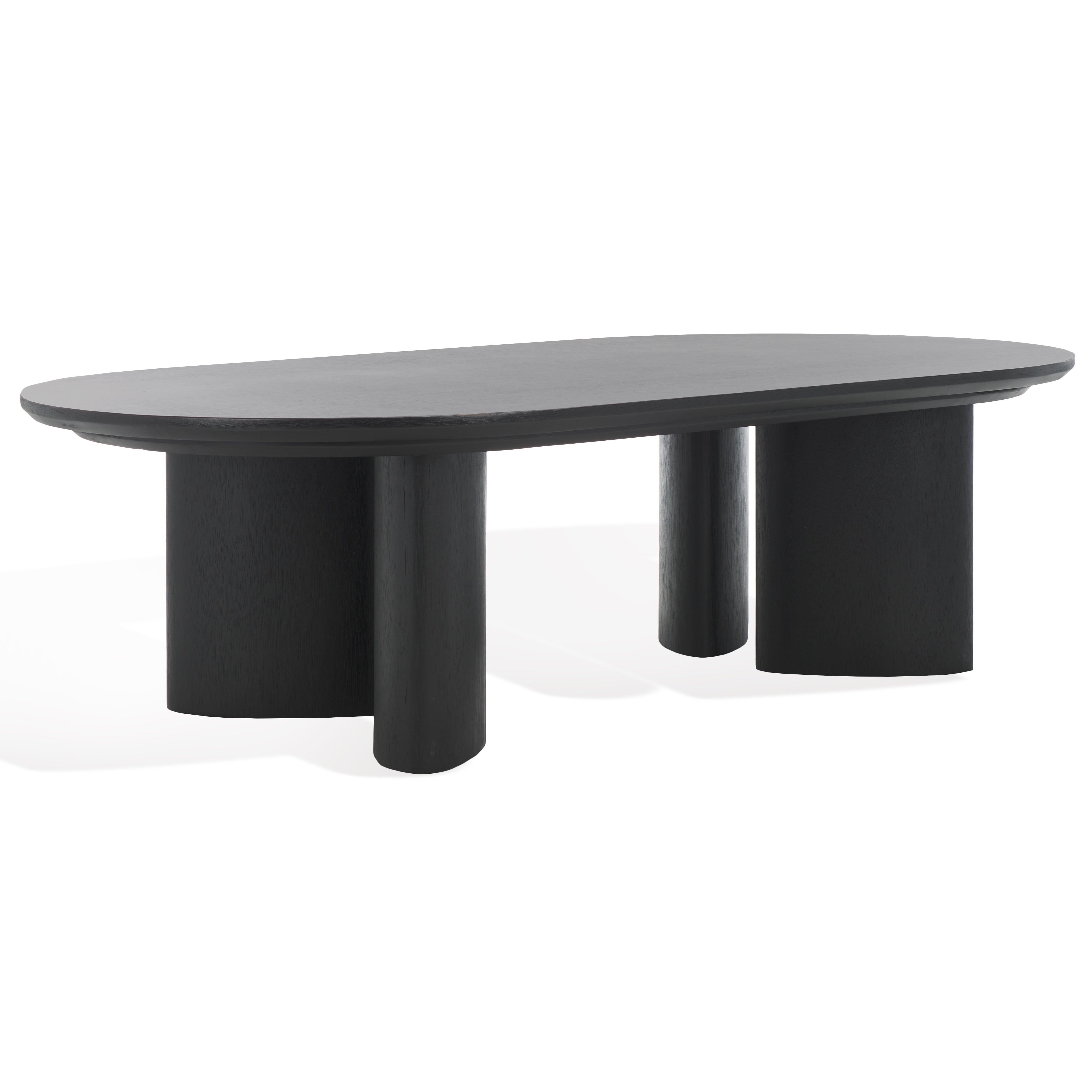 Barnard Oval Wood Coffee Table, SFV1701 | Safavieh Couture - Black