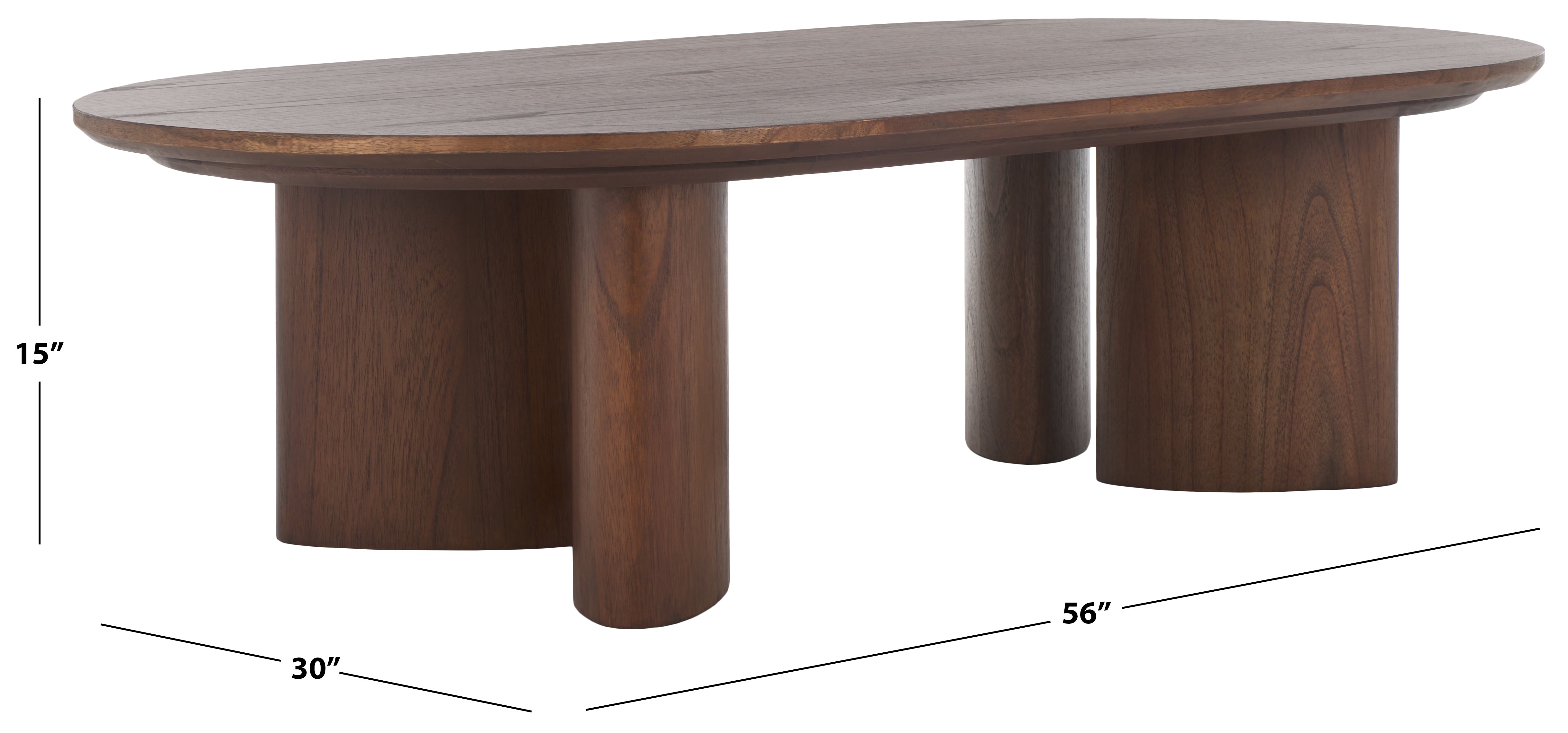 Barnard Oval Wood Coffee Table, SFV1701 | Safavieh Couture - Walnut