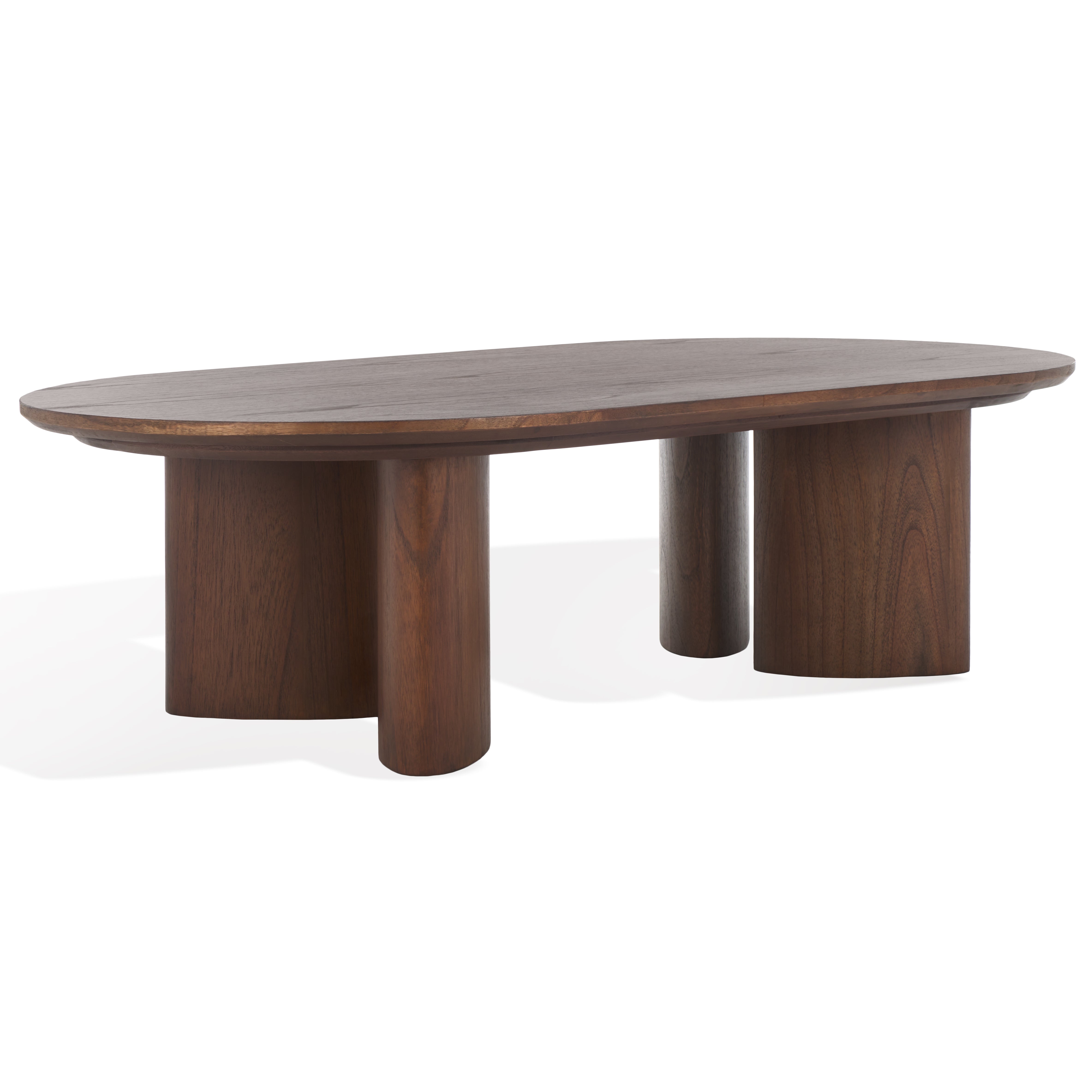 Barnard Oval Wood Coffee Table, SFV1701 | Safavieh Couture - Walnut