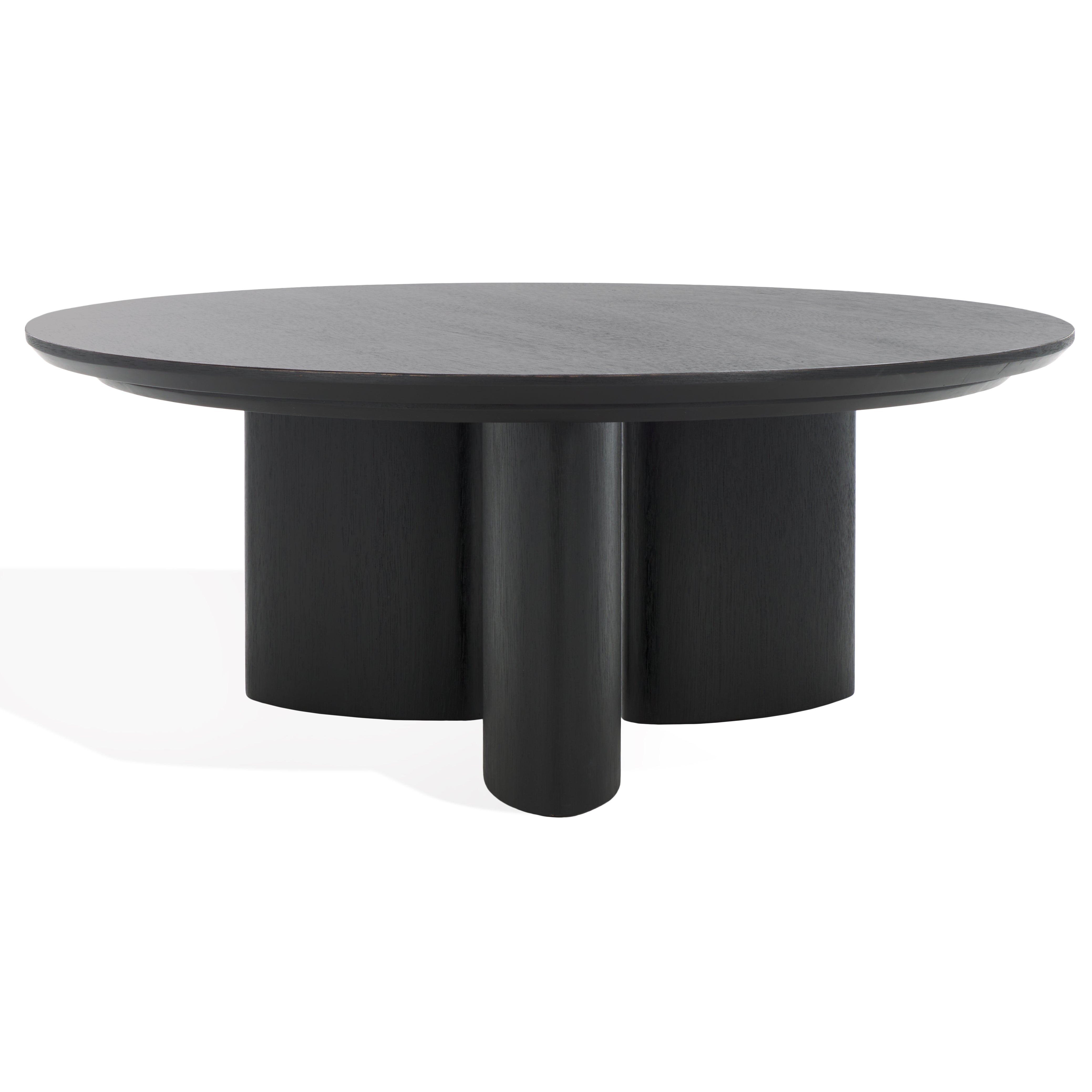 Barnard Round Wood Coffee Table, SFV1703 | Safavieh Couture - Black