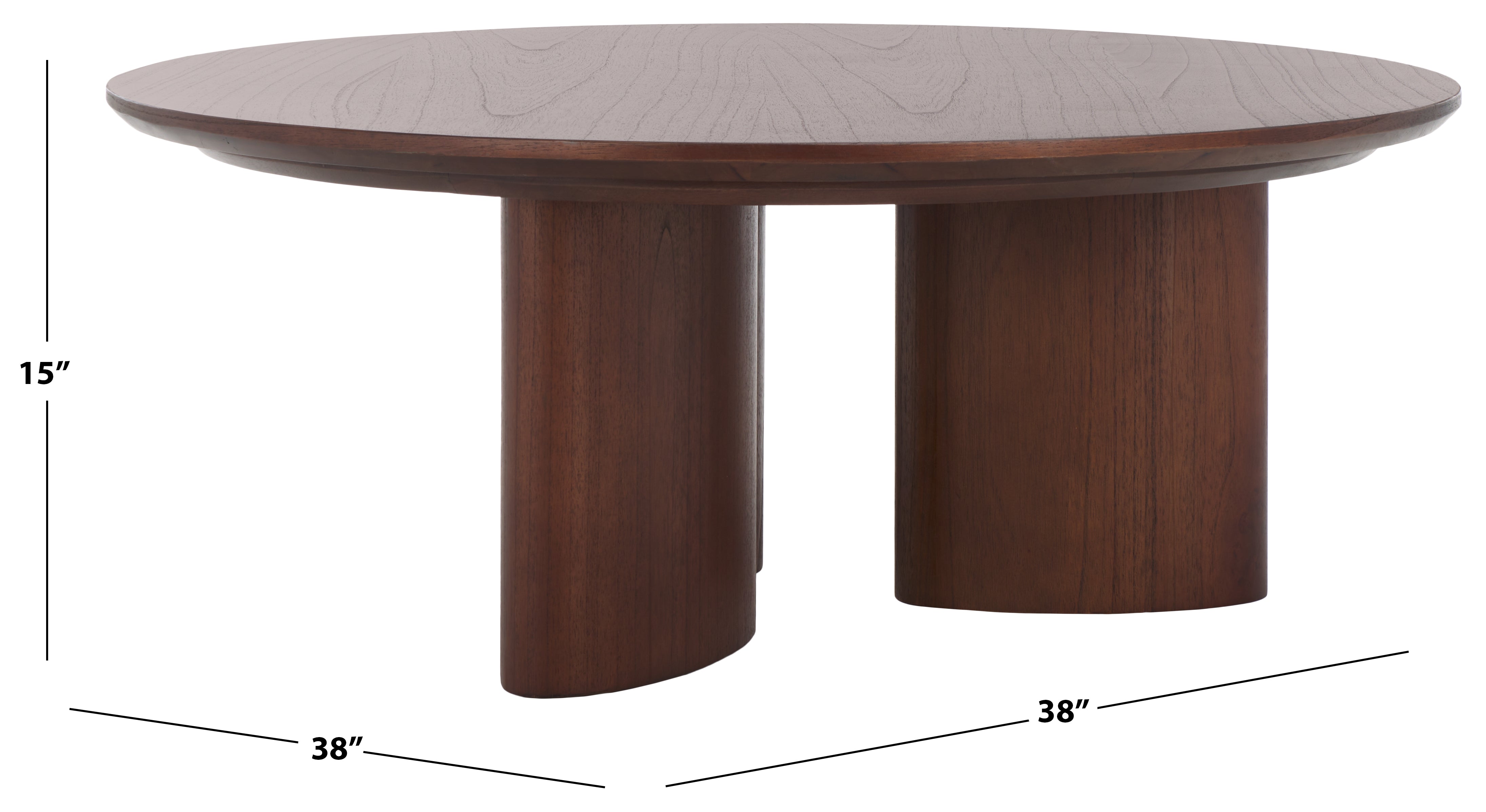 Barnard Round Wood Coffee Table, SFV1703 | Safavieh Couture - Walnut