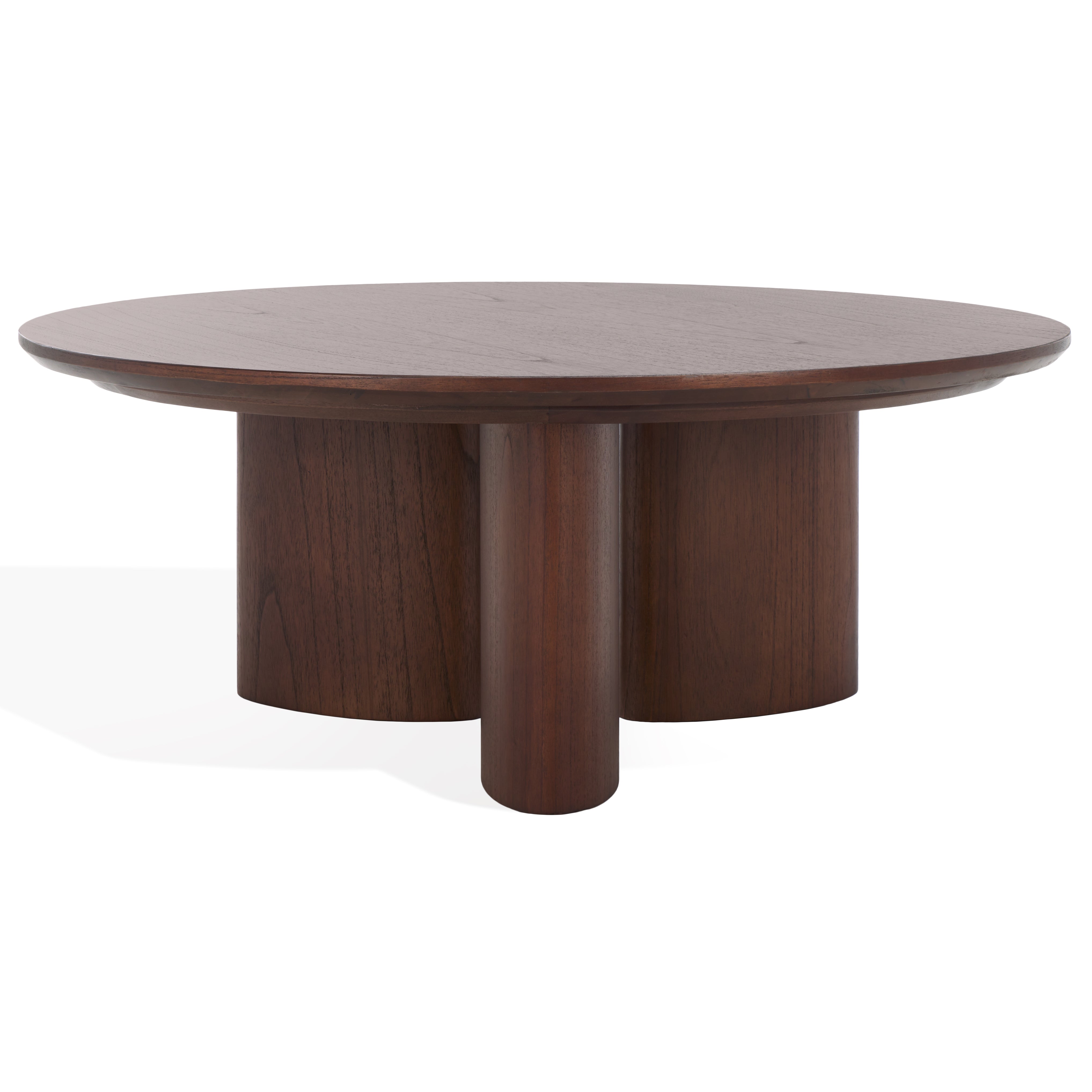 Barnard Round Wood Coffee Table, SFV1703 | Safavieh Couture - Walnut