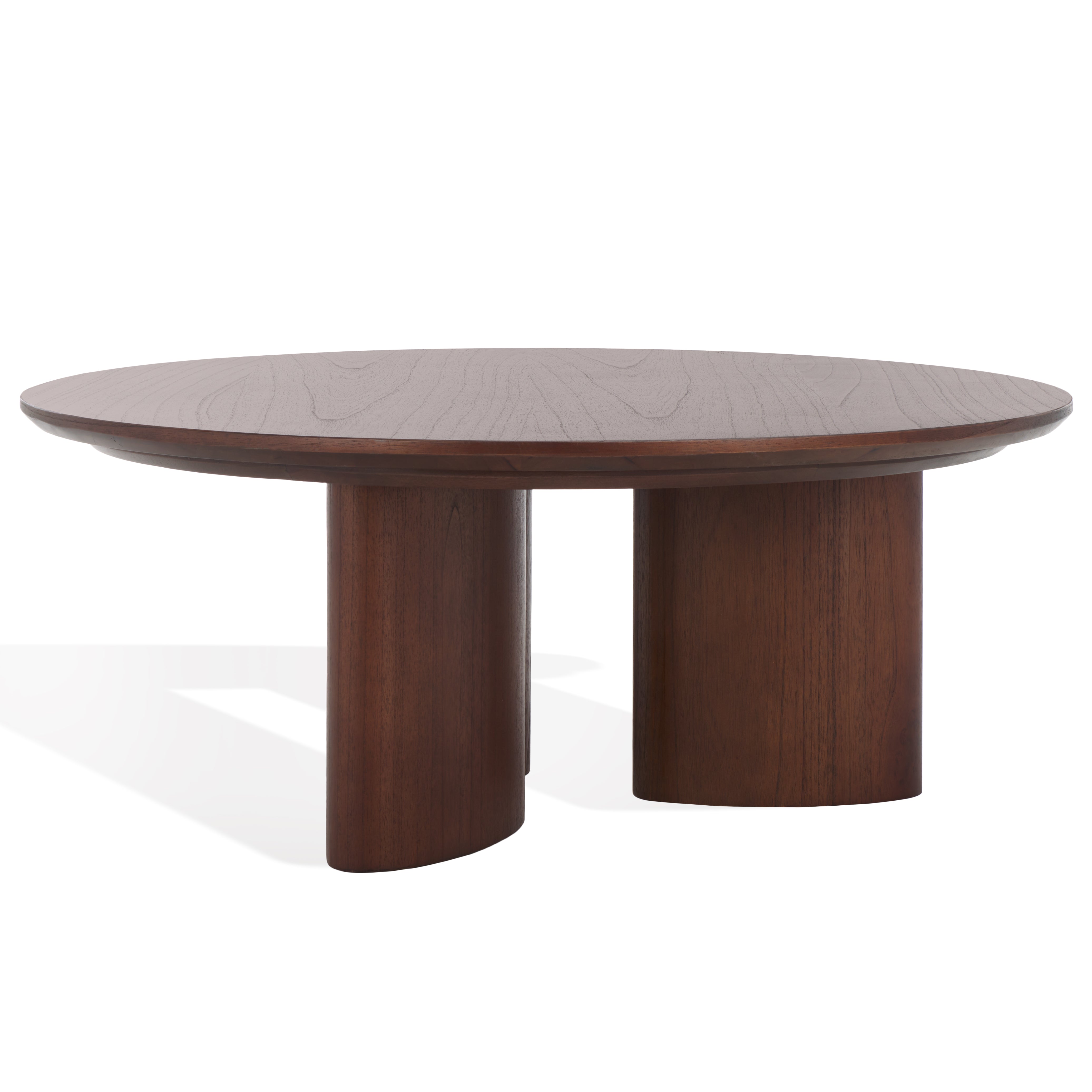 Barnard Round Wood Coffee Table, SFV1703 | Safavieh Couture - Walnut