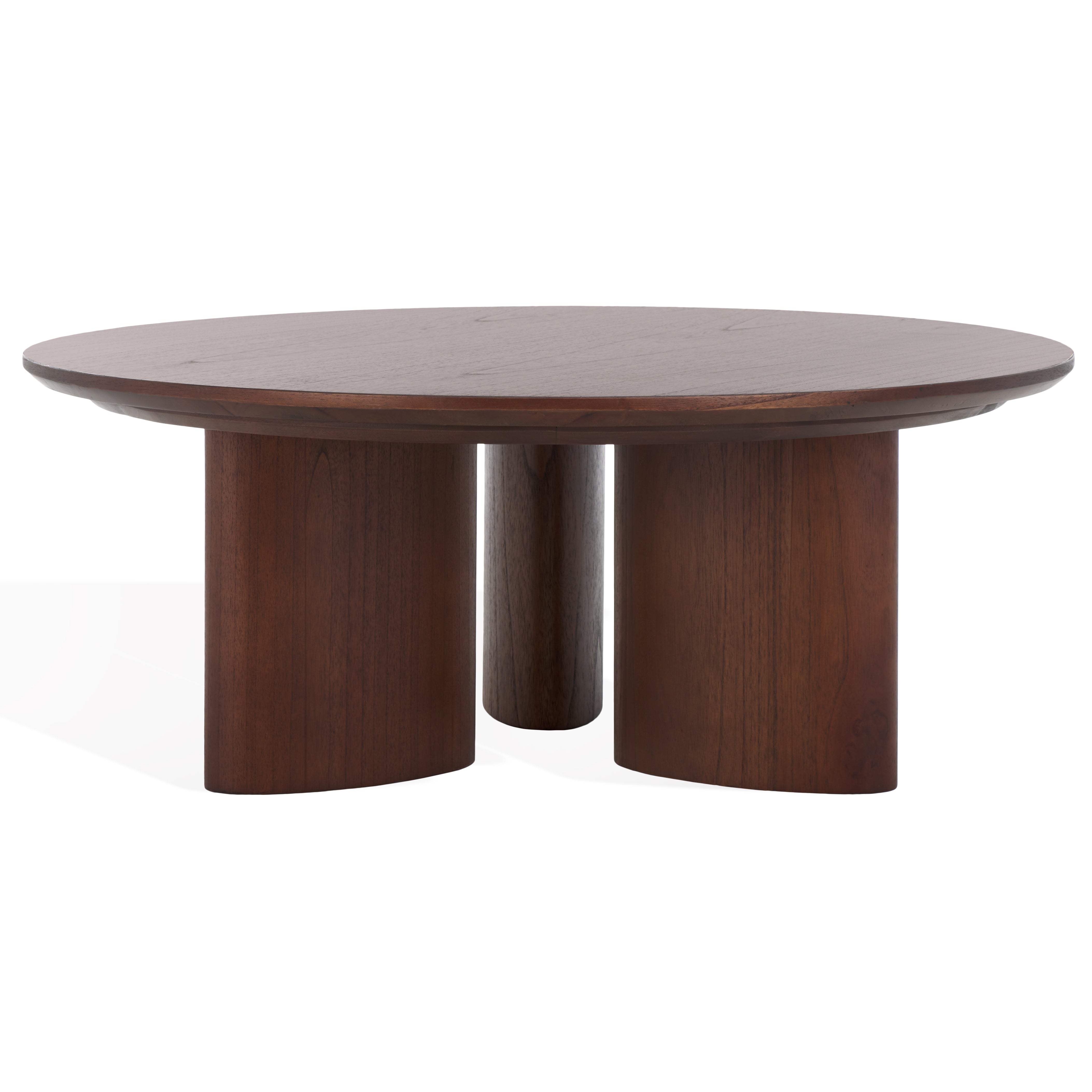 Barnard Round Wood Coffee Table, SFV1703 | Safavieh Couture - Walnut