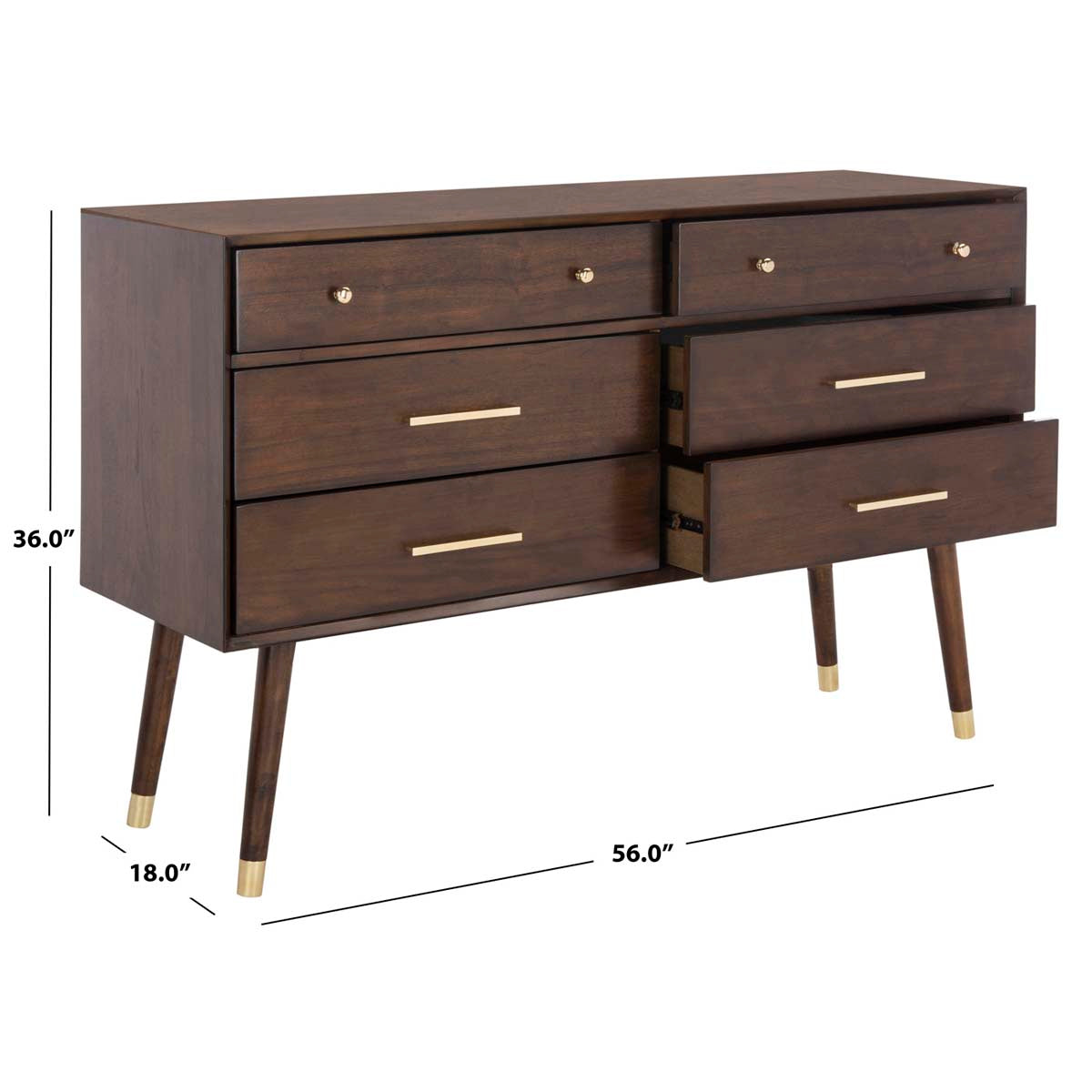 Madden Retro Dresser | Safavieh Couture - Walnut