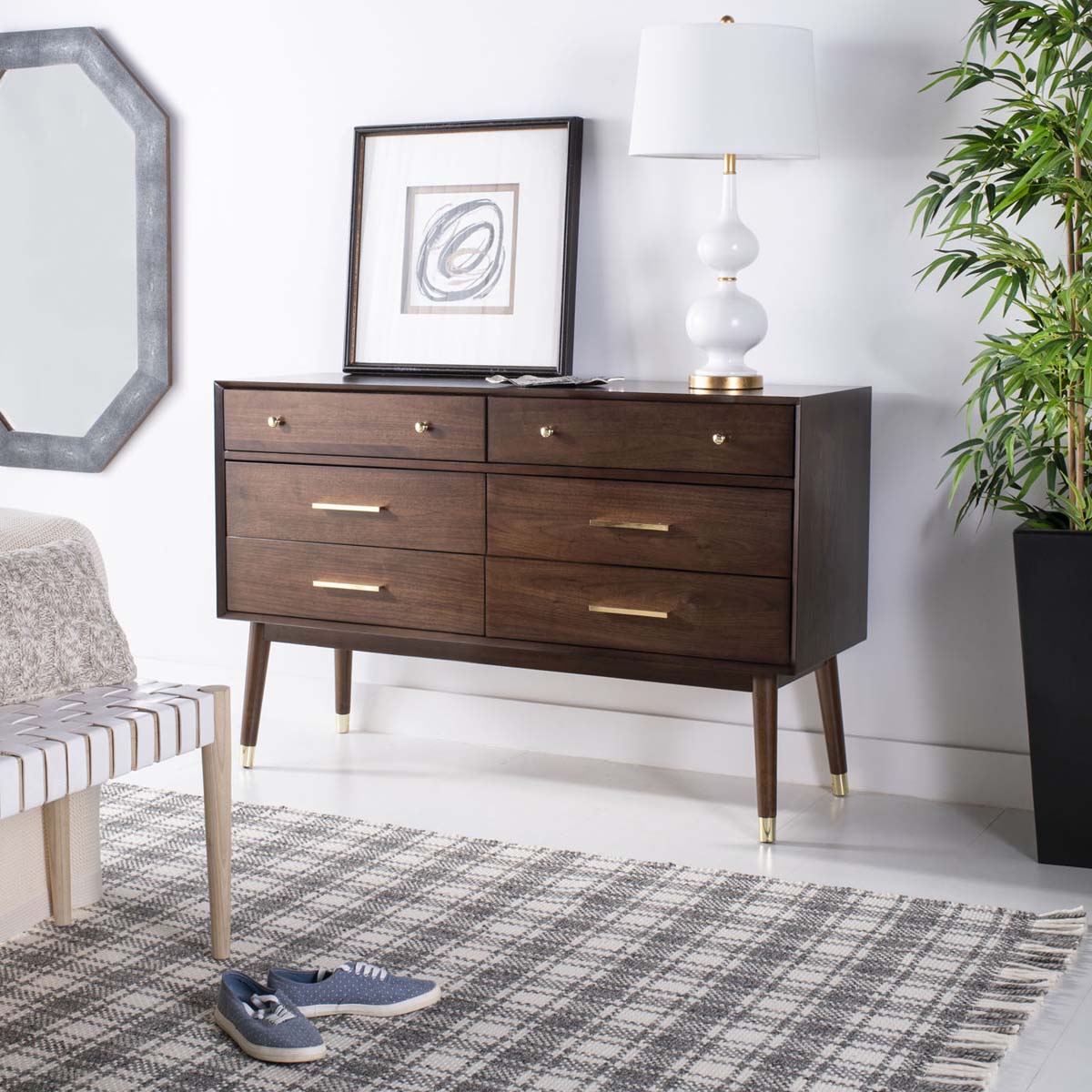 Madden Retro Dresser | Safavieh Couture - Walnut