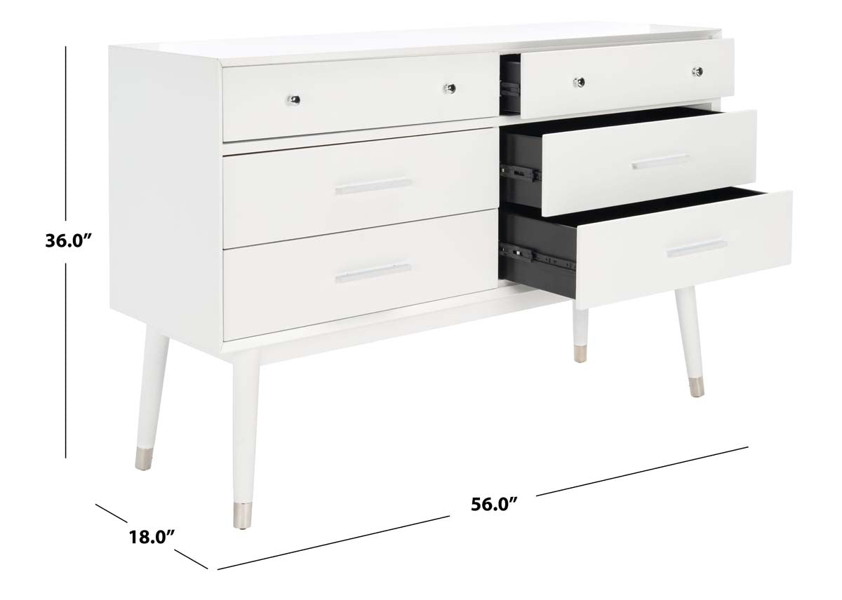 Madden Retro Dresser | Safavieh Couture - White / Silver