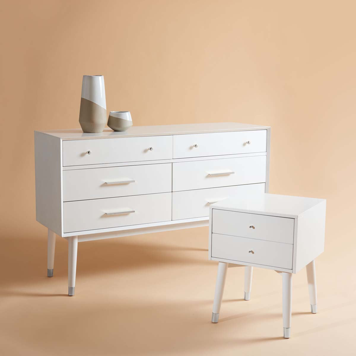 Madden Retro Dresser | Safavieh Couture - White / Silver