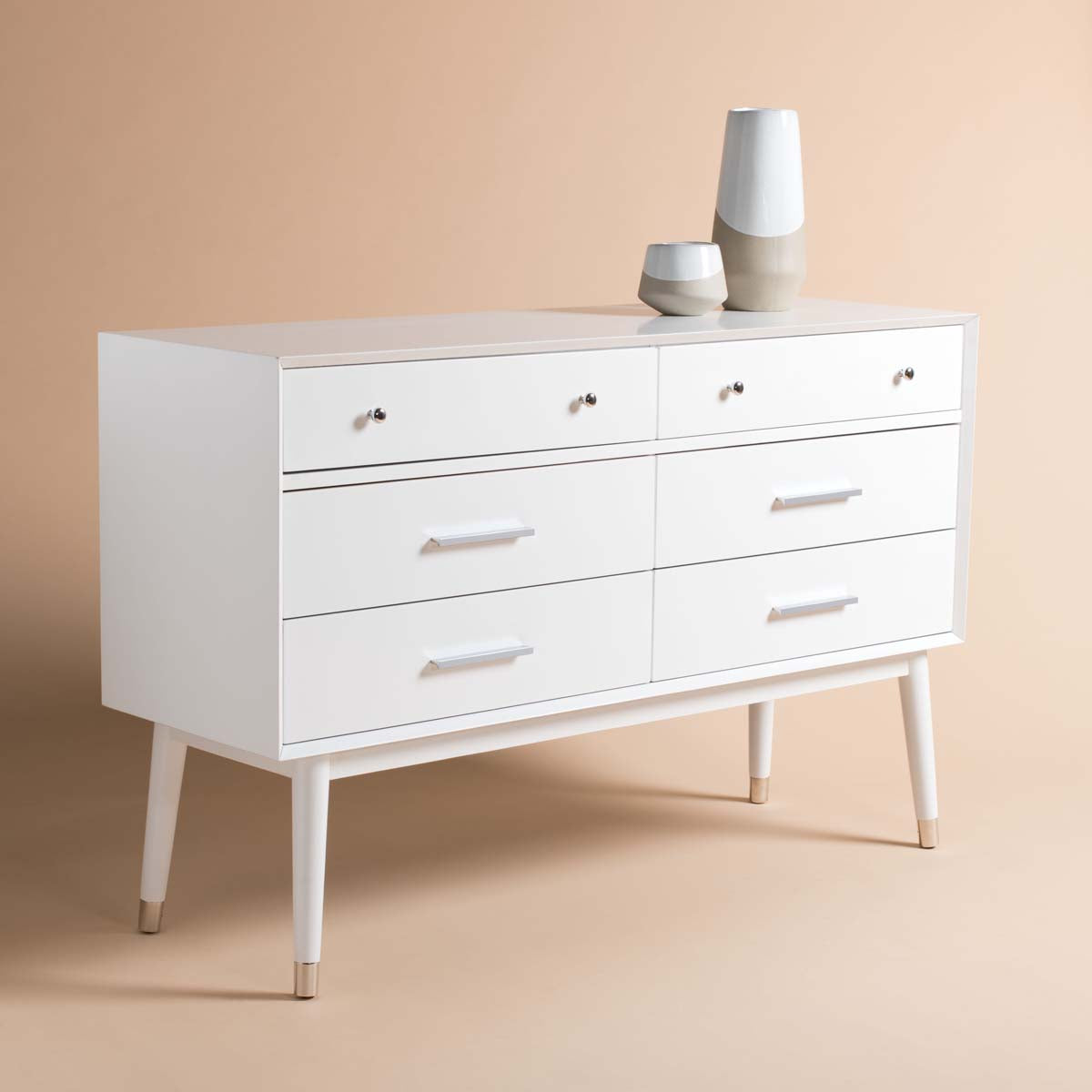 Madden Retro Dresser | Safavieh Couture - White / Silver