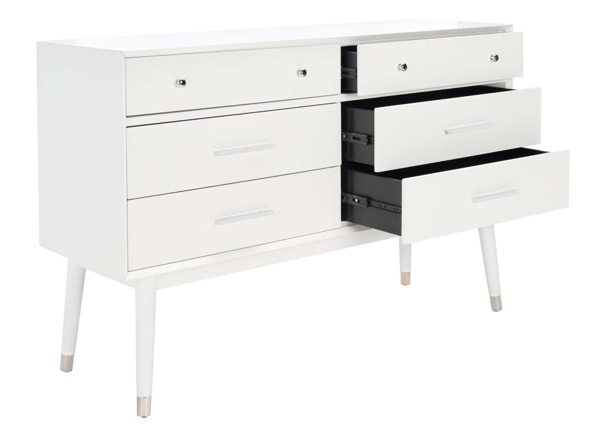 Madden Retro Dresser | Safavieh Couture - White / Silver