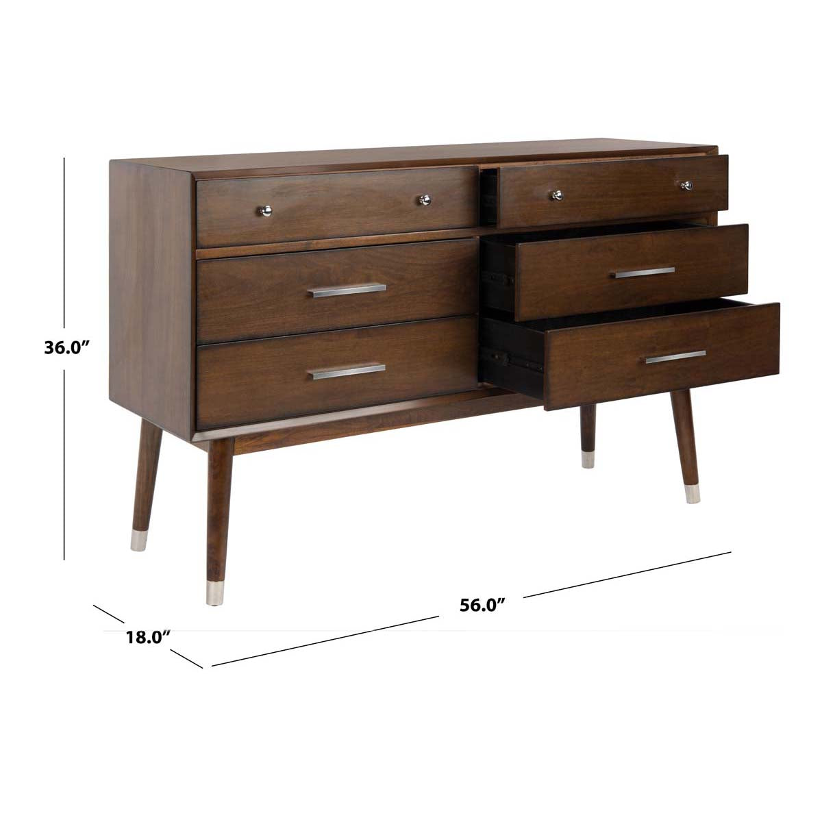 Madden Retro Dresser | Safavieh Couture - Metallic/ Brown