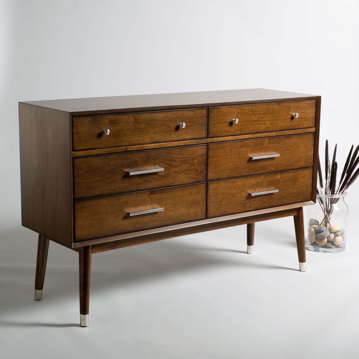 Madden Retro Dresser | Safavieh Couture - Metallic/ Brown