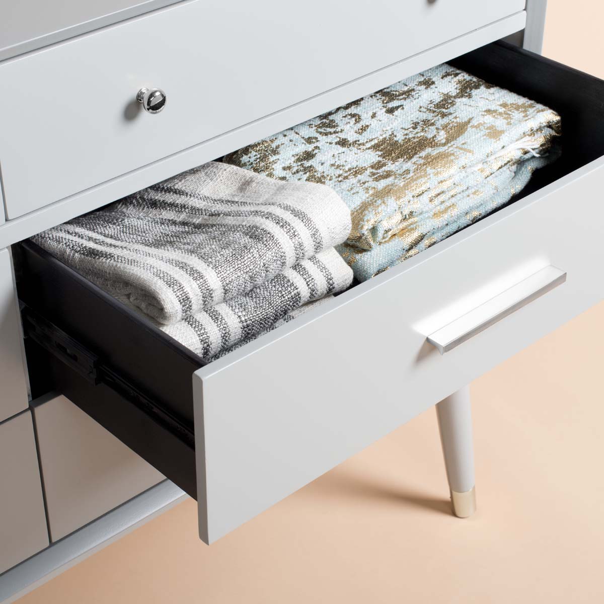 Madden Retro Dresser | Safavieh Couture - Grey/ Metallic