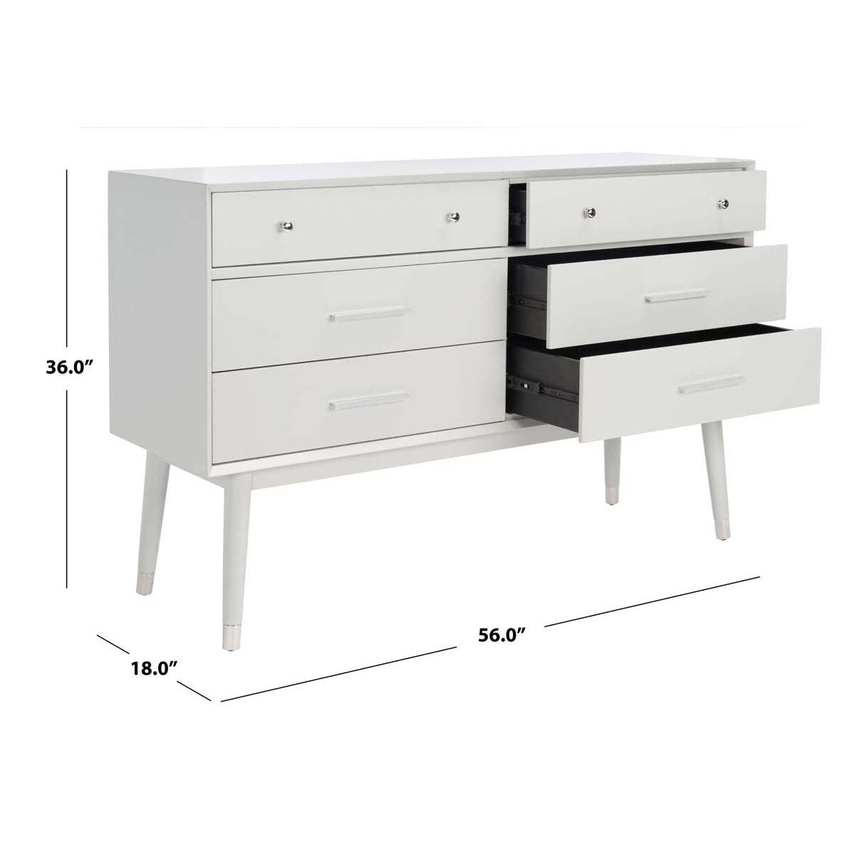 Madden Retro Dresser | Safavieh Couture - Grey/ Metallic