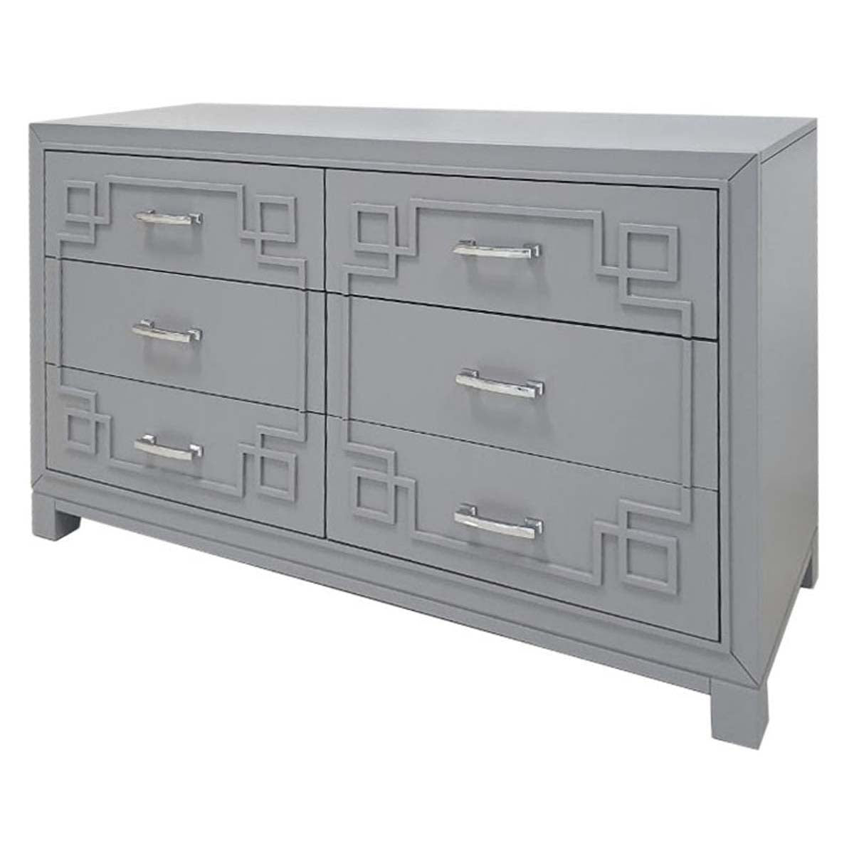 Raina 6 Drawer Dresser | Safavieh Couture - Grey / Silver