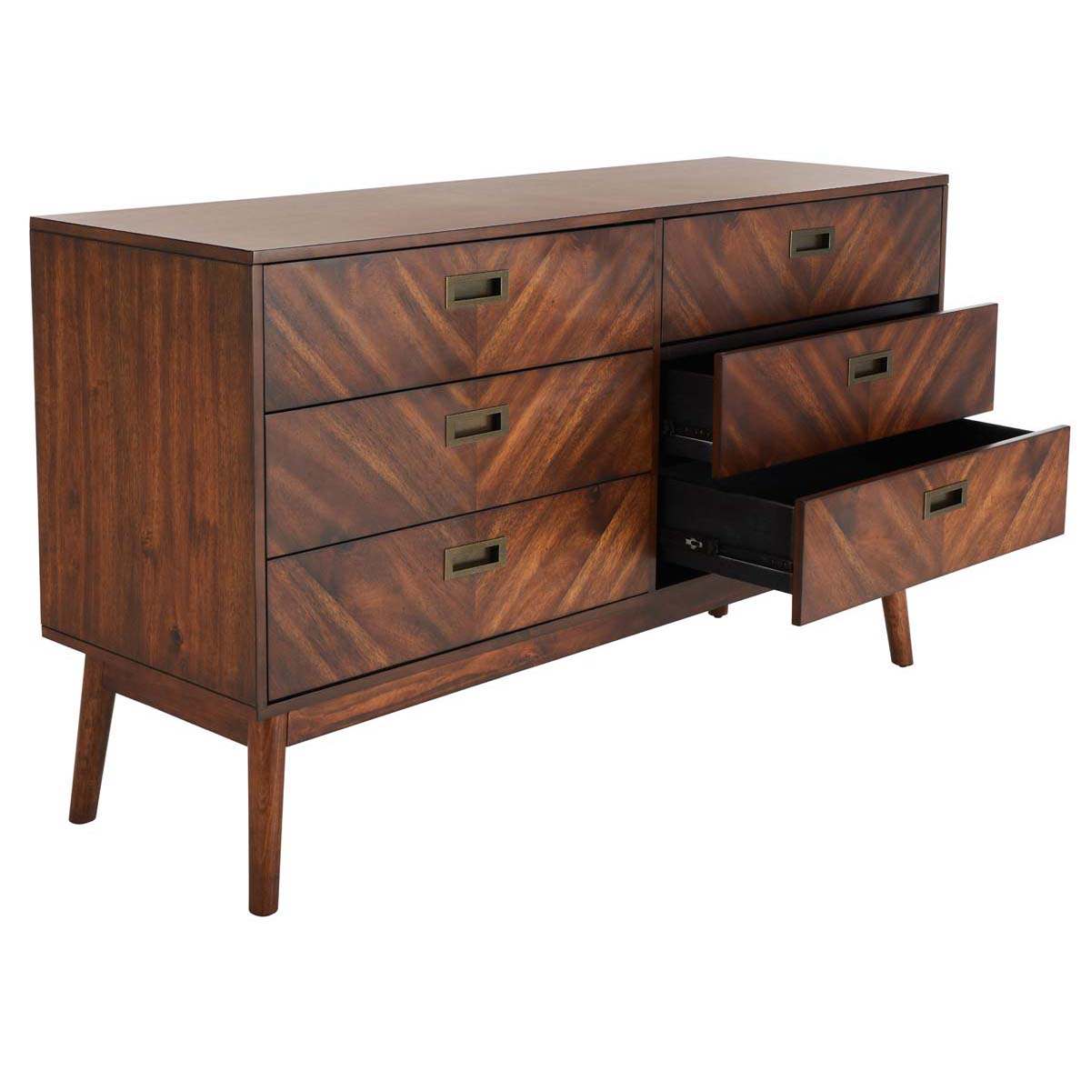 Donald 6 Drawer Dresser | Safavieh - Dark Walnut