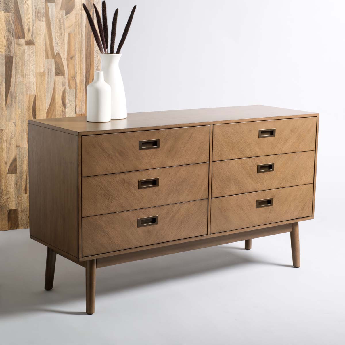 Donald 6 Drawer Dresser | Safavieh - Wheat