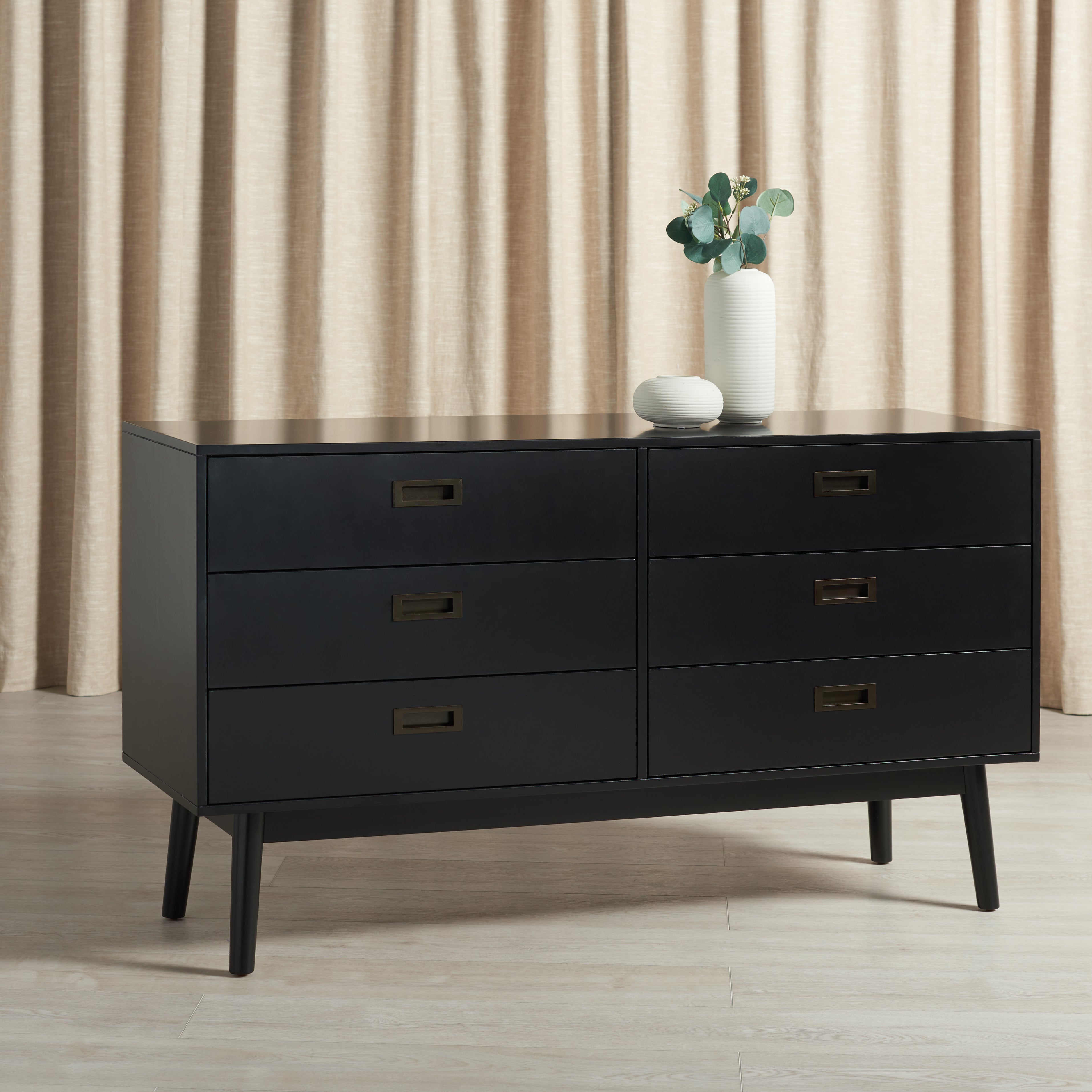 Donald 6 Drawer Dresser | Safavieh - Black