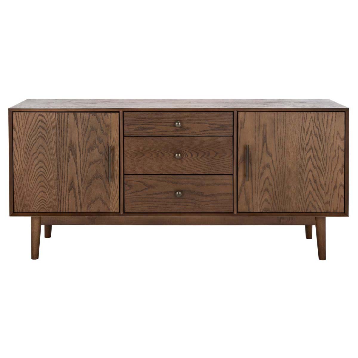 Elissa Mid-Century Large Media Stand | Safavieh Couture - SFV2115 -  Medium Oak