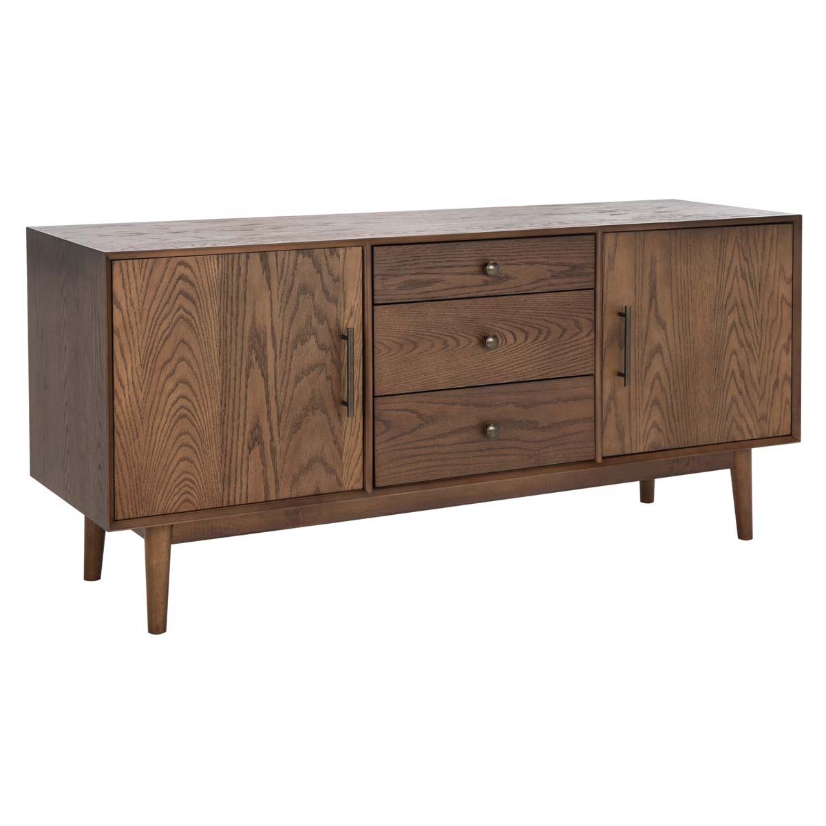 Elissa Mid-Century Large Media Stand | Safavieh Couture - SFV2115 -  Medium Oak