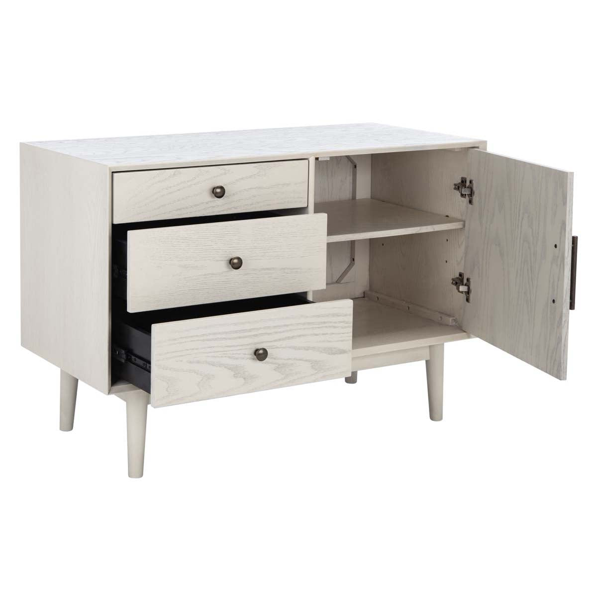 Elissa Mid-Century Small Media Stand | Safavieh Couture - SFV2116 - White Washed