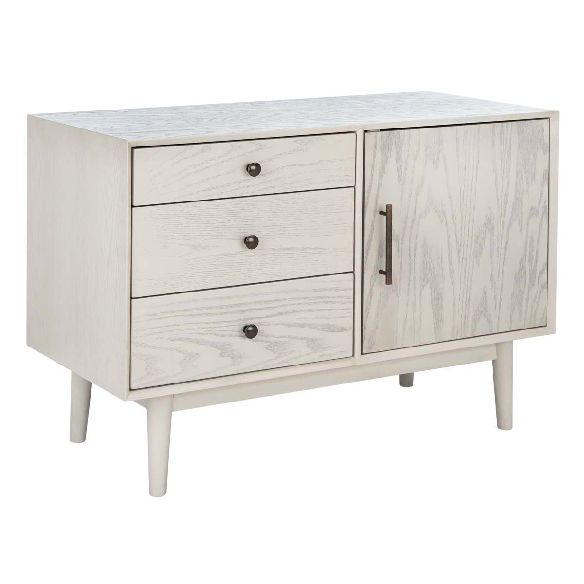 Elissa Mid-Century Small Media Stand | Safavieh Couture - SFV2116 - White Washed