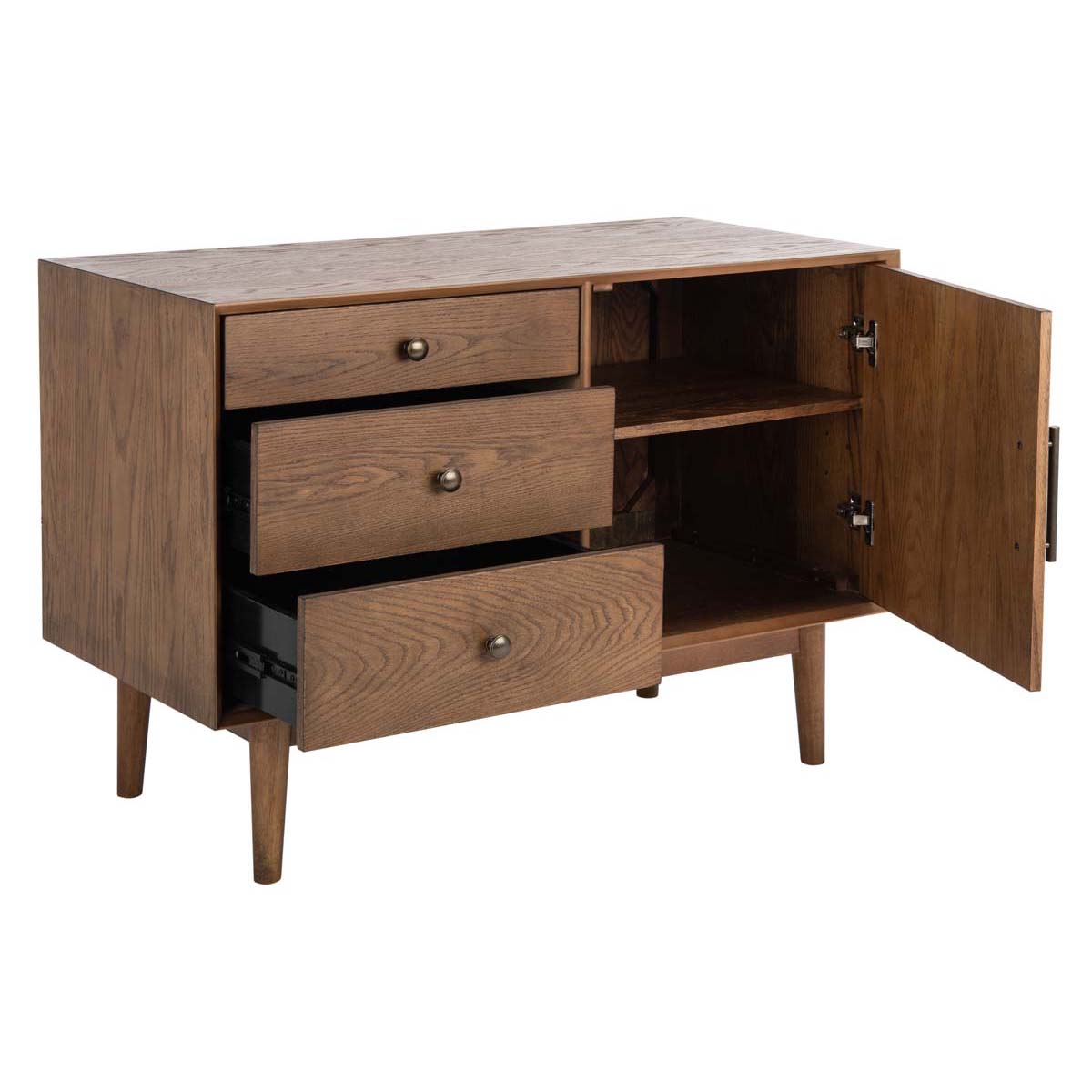 Elissa Mid-Century Small Media Stand | Safavieh Couture - SFV2116 - Medium Oak