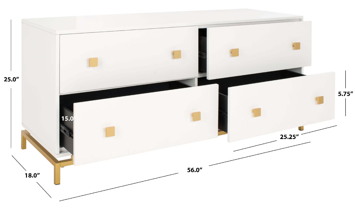 Claudette 4 Drawer Dresser | Safavieh Couture - White