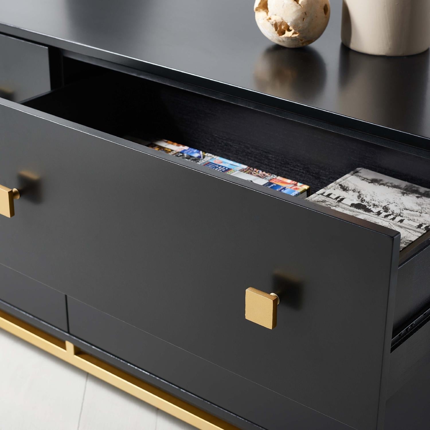 Claudette 4 Drawer Dresser | Safavieh Couture - Black