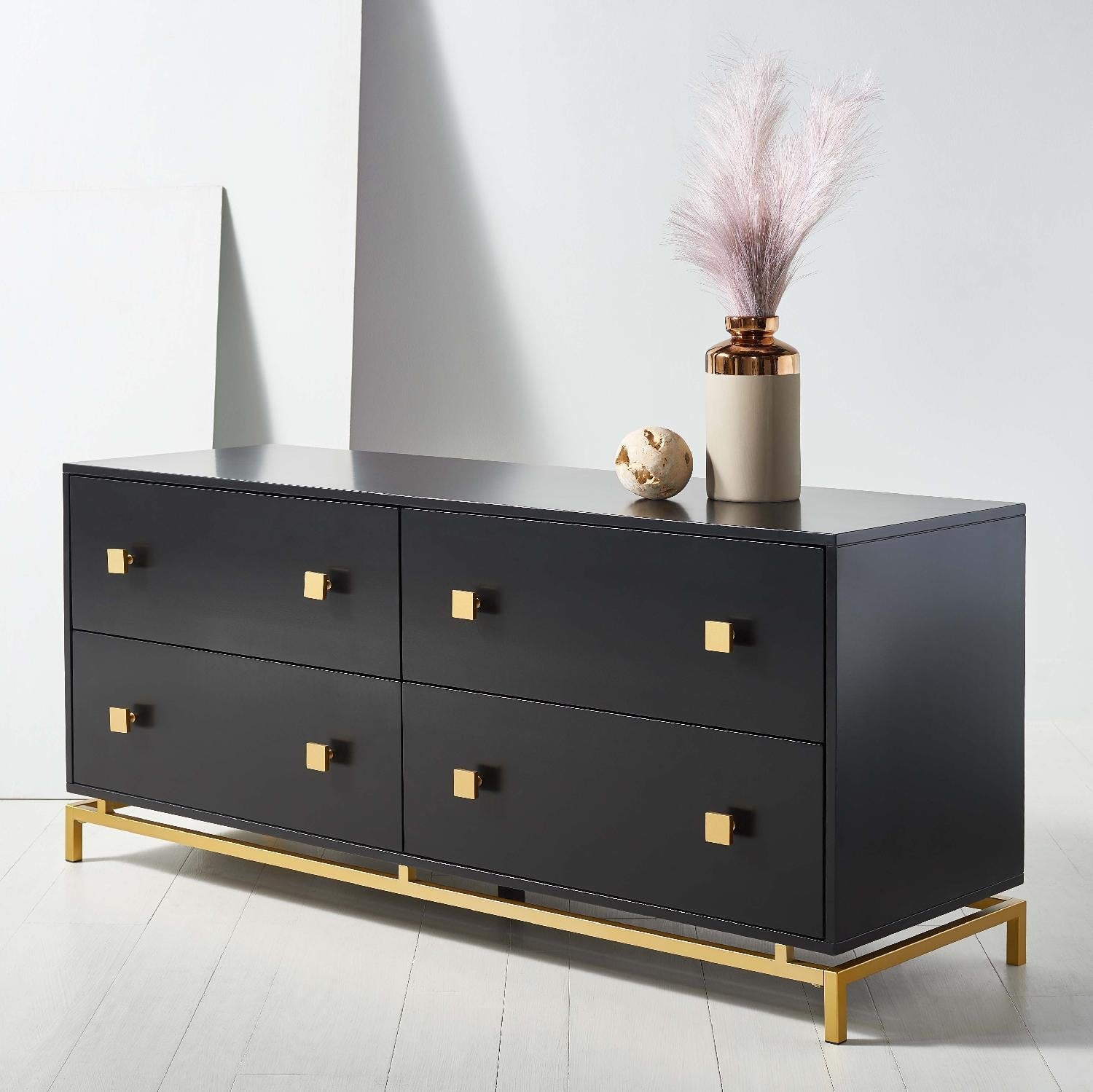 Claudette 4 Drawer Dresser | Safavieh Couture - Black