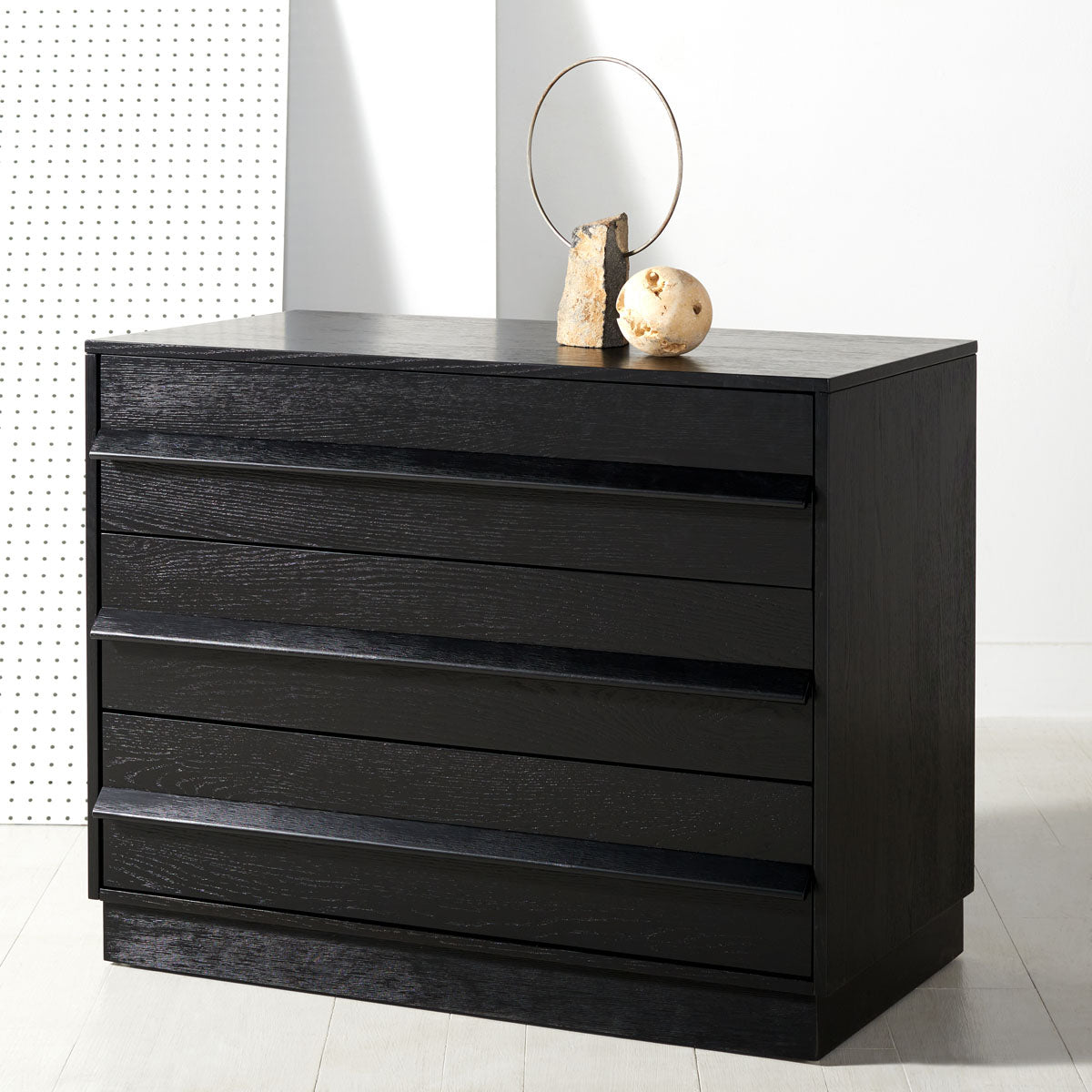 Deirdra 3 Drawer Wood Chest | Safavieh Couture - SFV2138 - Black