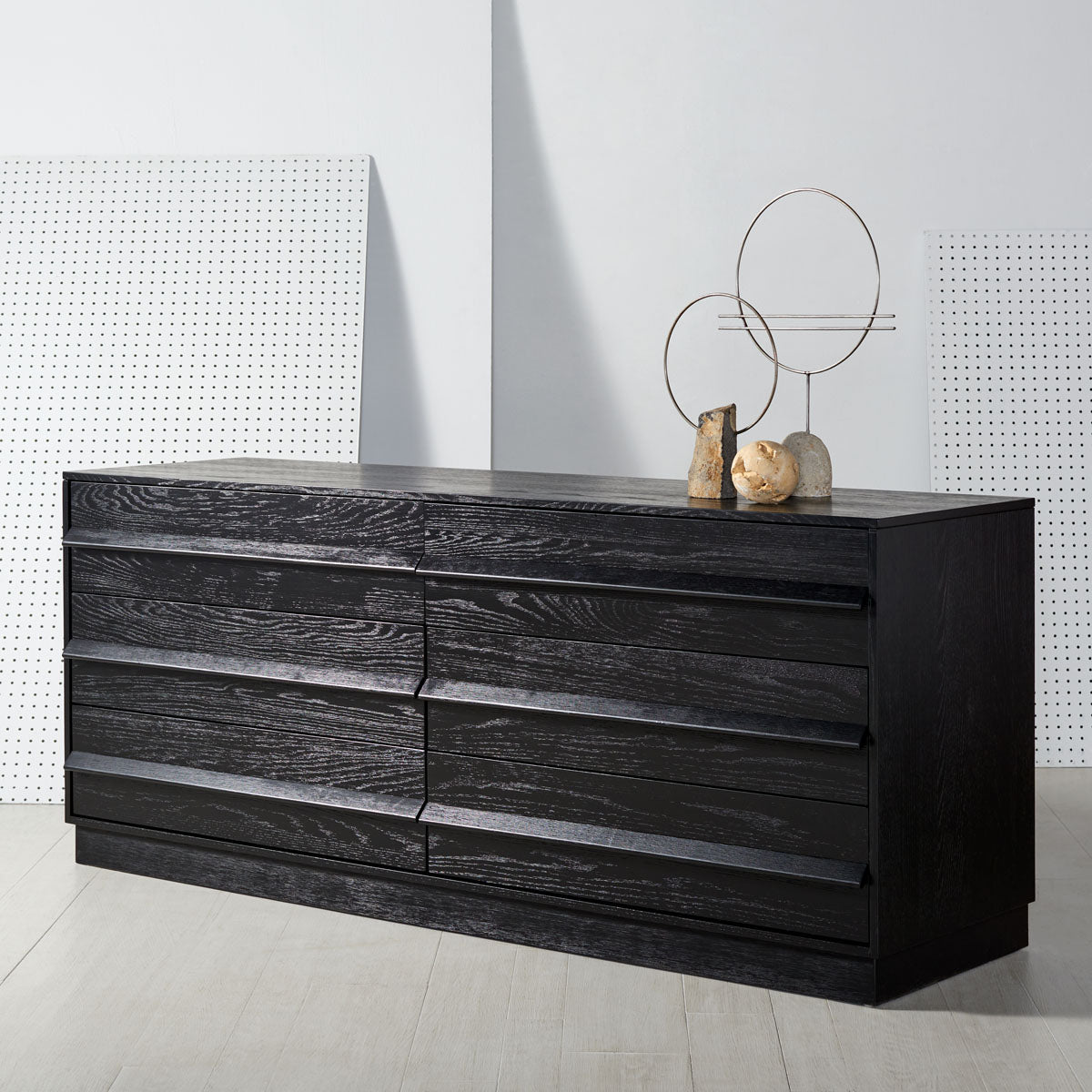 Deirdra 6 Drawer Wood Dresser | Safavieh Couture - SFV2139 - Black