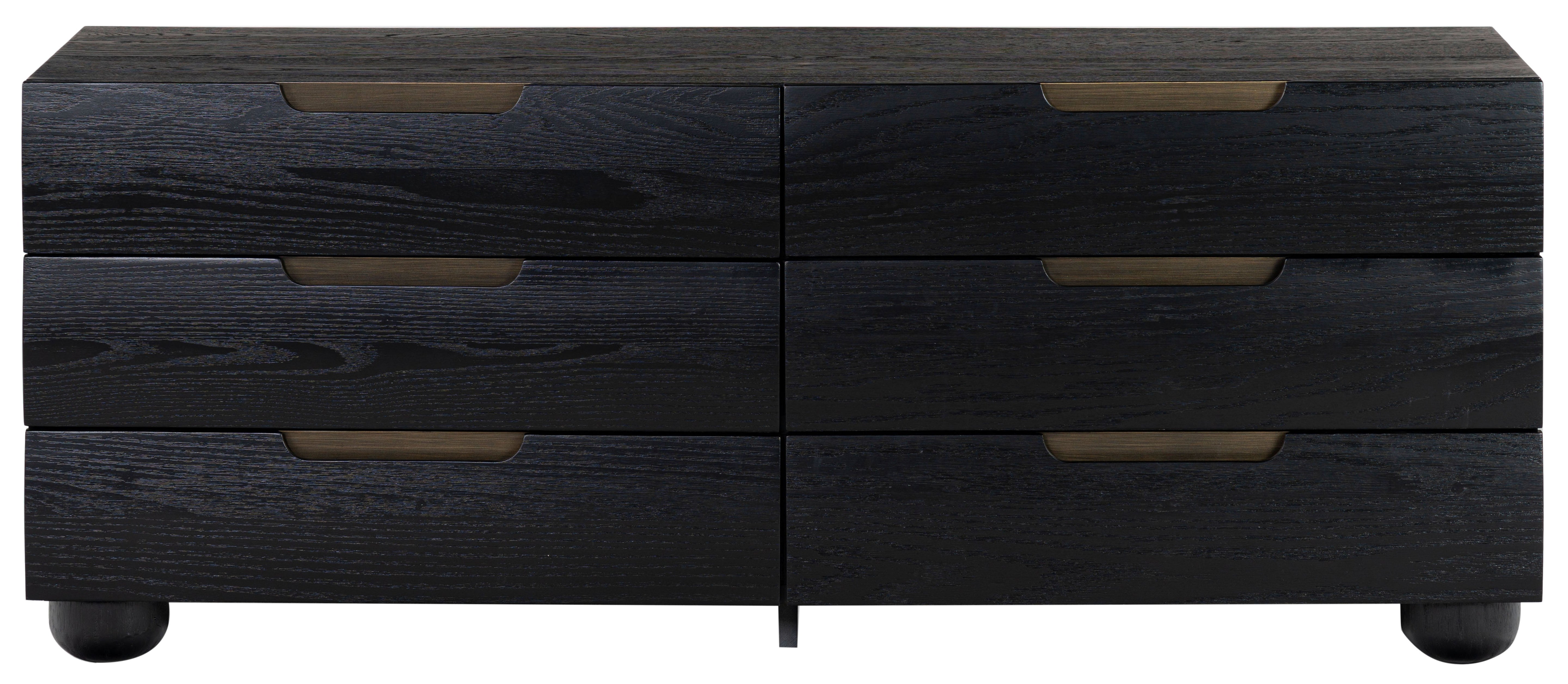 Beethoven Wood 6 Drawer Dresser | Safavieh Couture - SFV2172 - Black