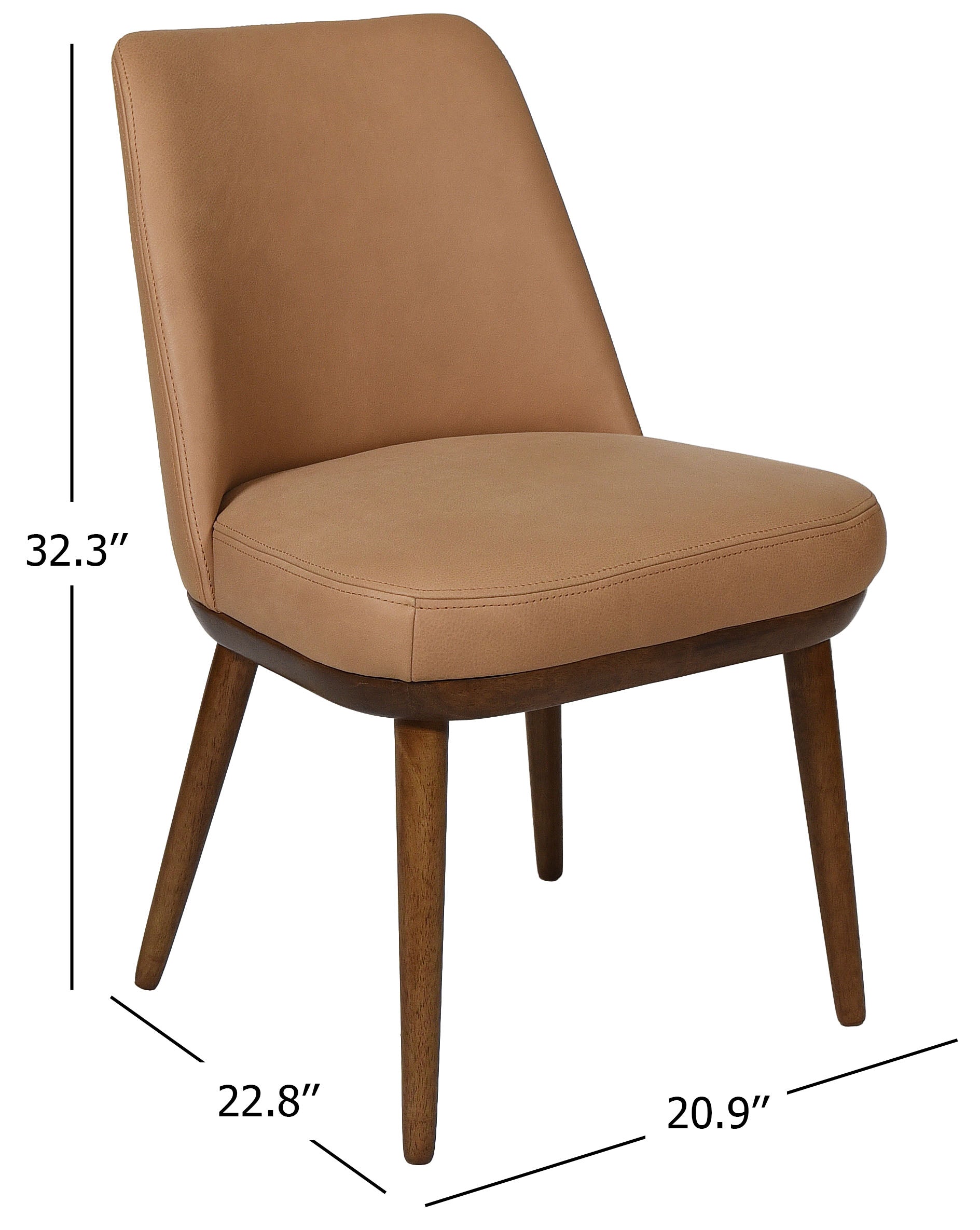 Safavieh Couture Normandy Leather Dining Chair (Set of 2), SFV2400